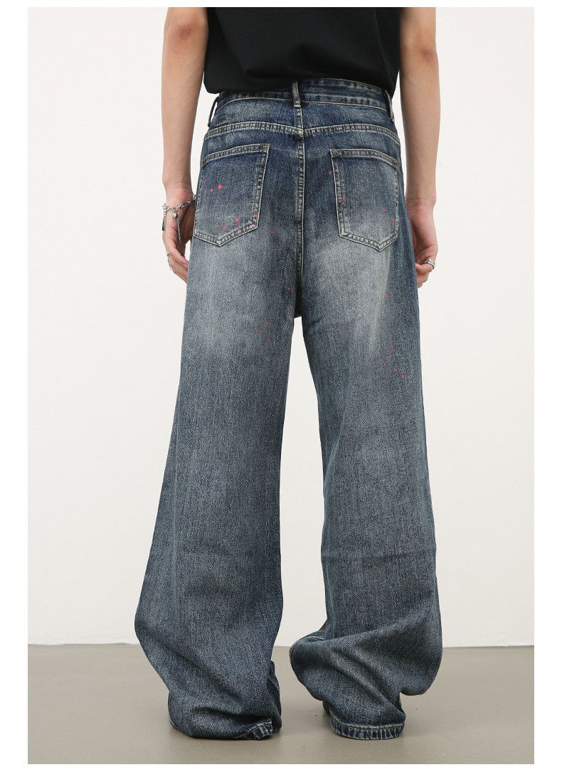Japanese Brand × Jean Japanese retro ink-splashed loose straight jeans for men Size US 32 / EU 48 - 7 Thumbnail