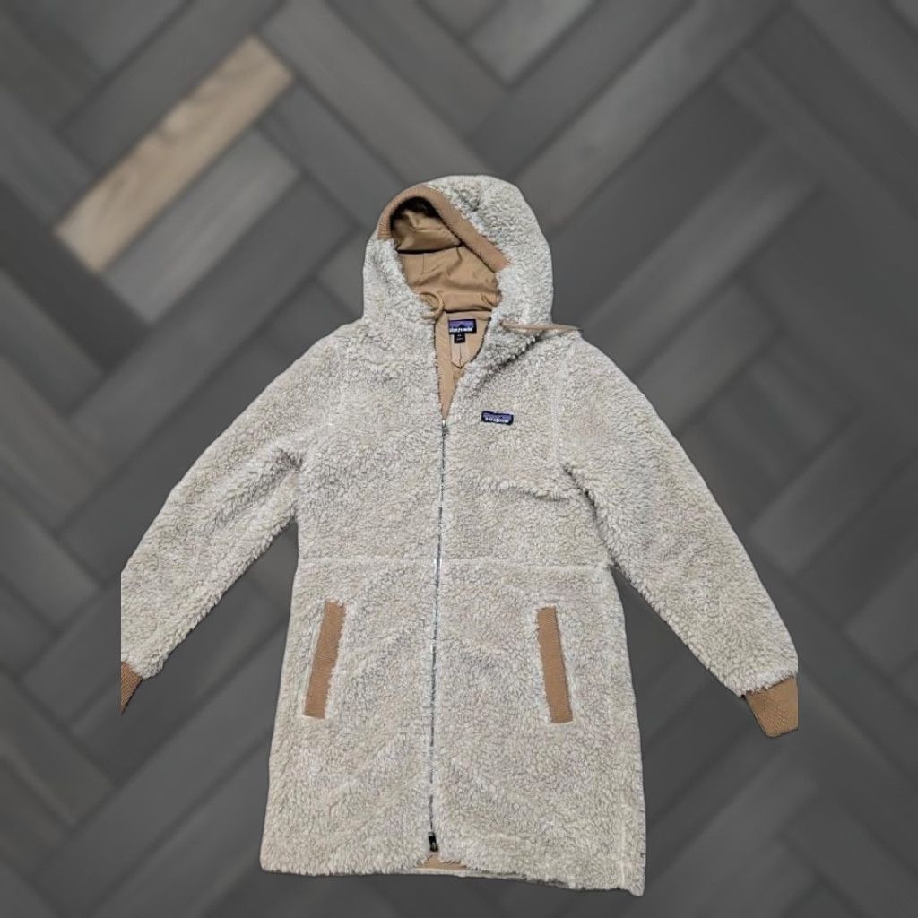 Patagonia VINTAGE patagonia fleece parka XS tan womens XS deep pile fleece hooded 90s retro brown Dusty Mesa Patagon ia (adjust) Size XS / US 0-2 / IT 36-38 - 1 Thumbnail
