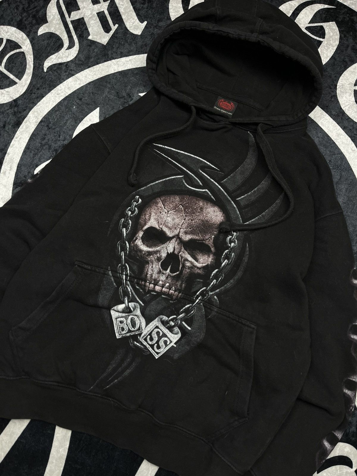 Le Grande Bleu (L.G.B.) Vintage LGB IfSixWasNine Style Skull Boss Spiral Hoodie Size US M / EU 48-50 / 2 - 2 Thumbnail
