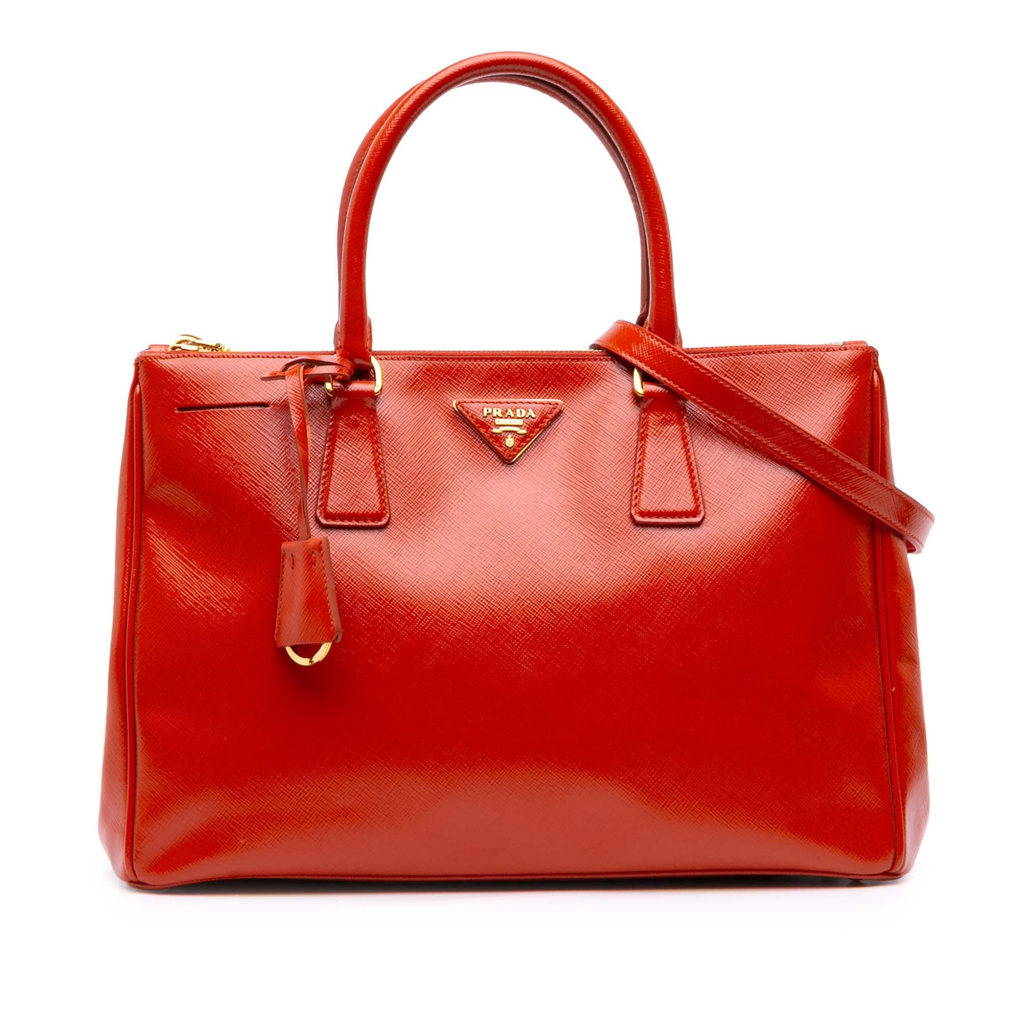 Prada Medium Saffiano Vernice Galleria Double Zip Satchel Size ONE SIZE - 1 Thumbnail
