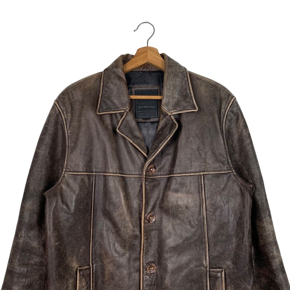 Japanese Brand Vintage Jack And Jones Leather Jacket Size US M / EU 48-50 / 2 - 2 Thumbnail