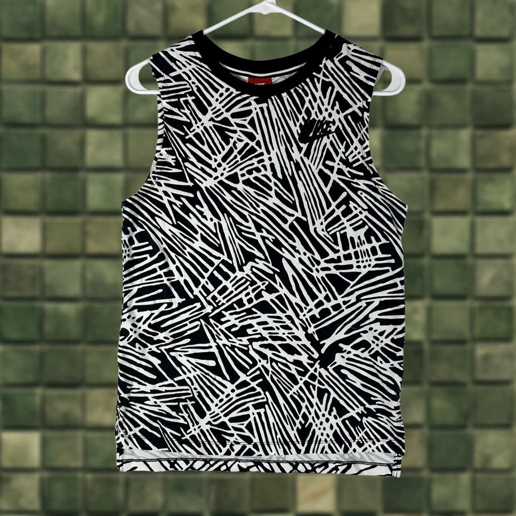 Nike Nike Sleeveless Tank Top Shirt Womens XS Black White Abstract Casual Top Cotton Size S / US 4 / IT 40 - 1 Thumbnail