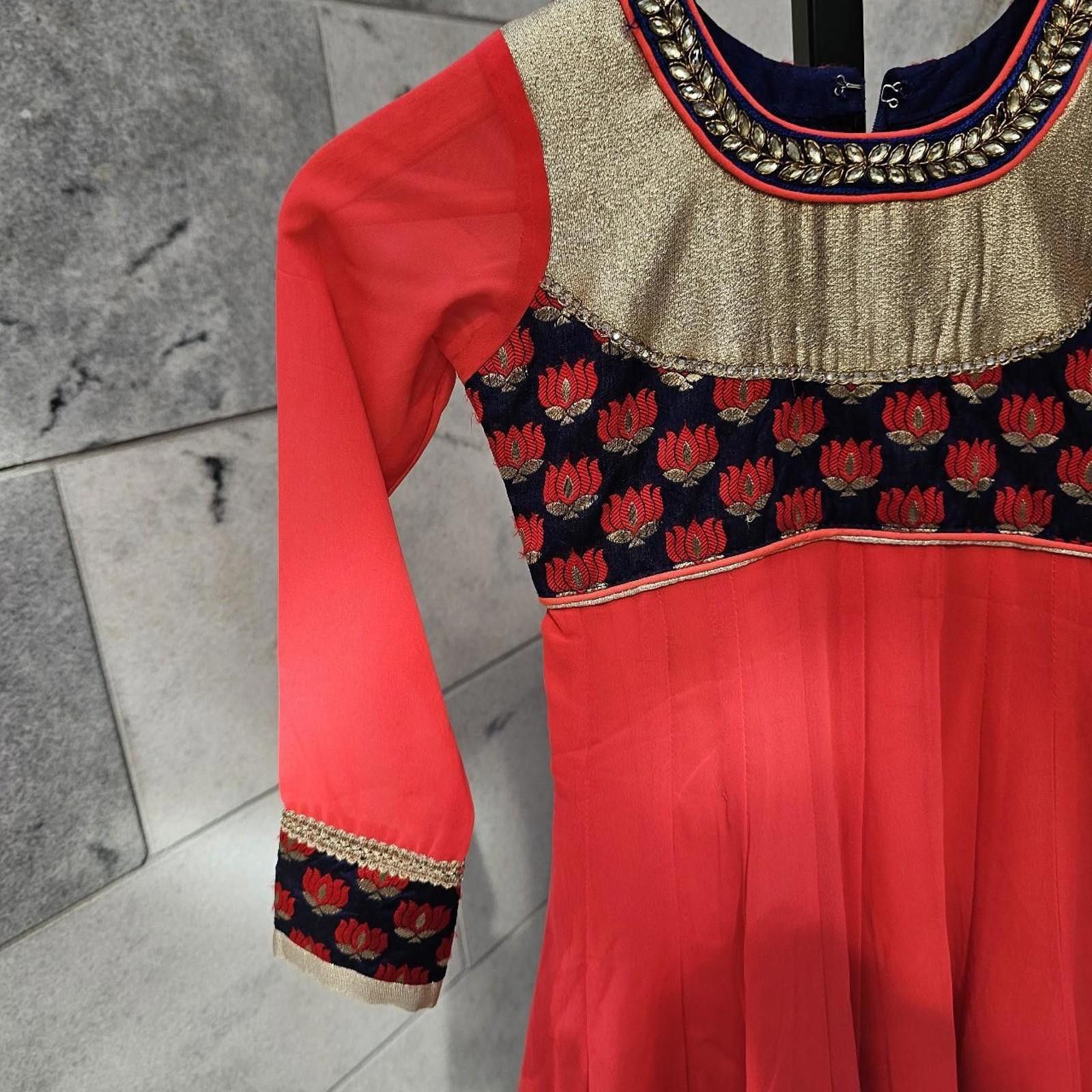 Other Kid's Red and Multicolored Kurta Style Dress Size ONE SIZE - 4 Thumbnail