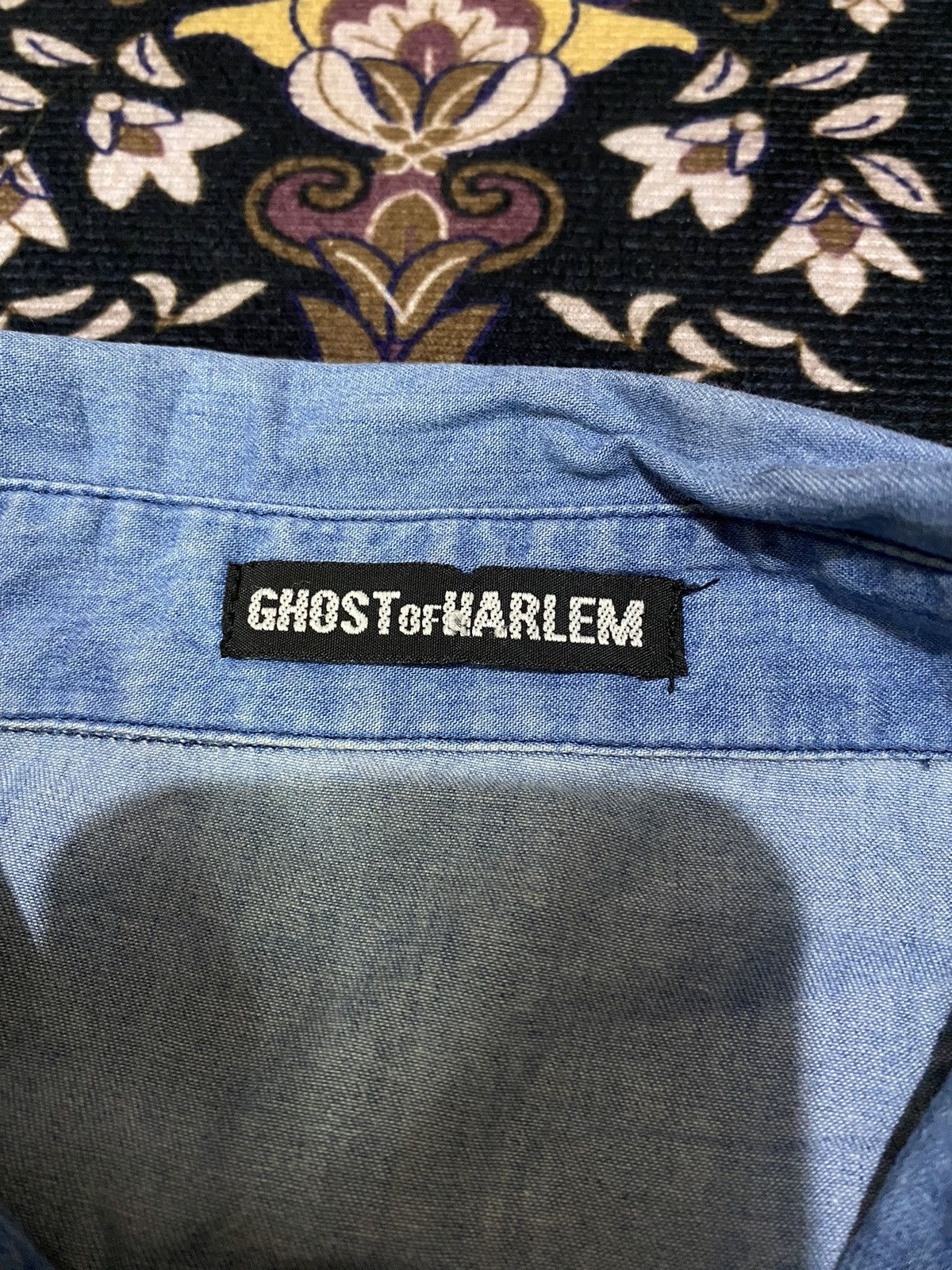 If Six Was Nine × Japanese Brand × Seditionaries Rare Y2K Ghost Of Harlem Punk Style Distressed Denim Shirt Size US L / EU 52-54 / 3 - 9 Thumbnail