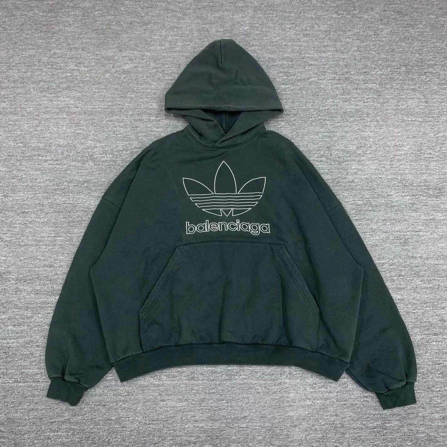 Balenciaga Balenciaga x Adidas Green Logo Hoodie Size US S / EU 44-46 / 1 - 1 Thumbnail