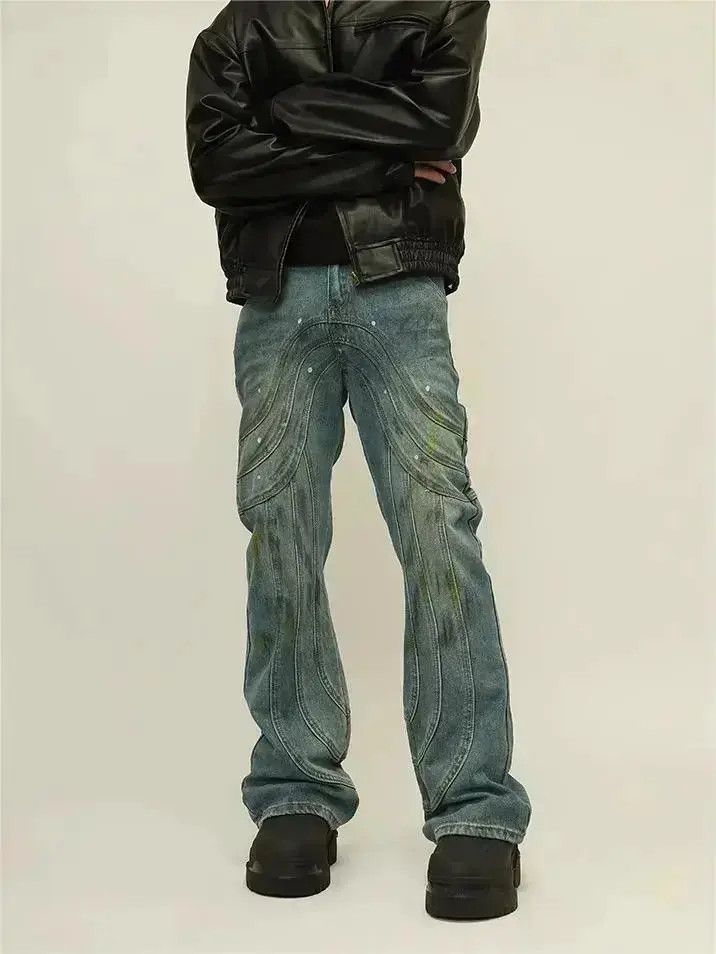Japanese Brand Straight fit patchwork jeans Size US 32 / EU 48 - 2 Thumbnail