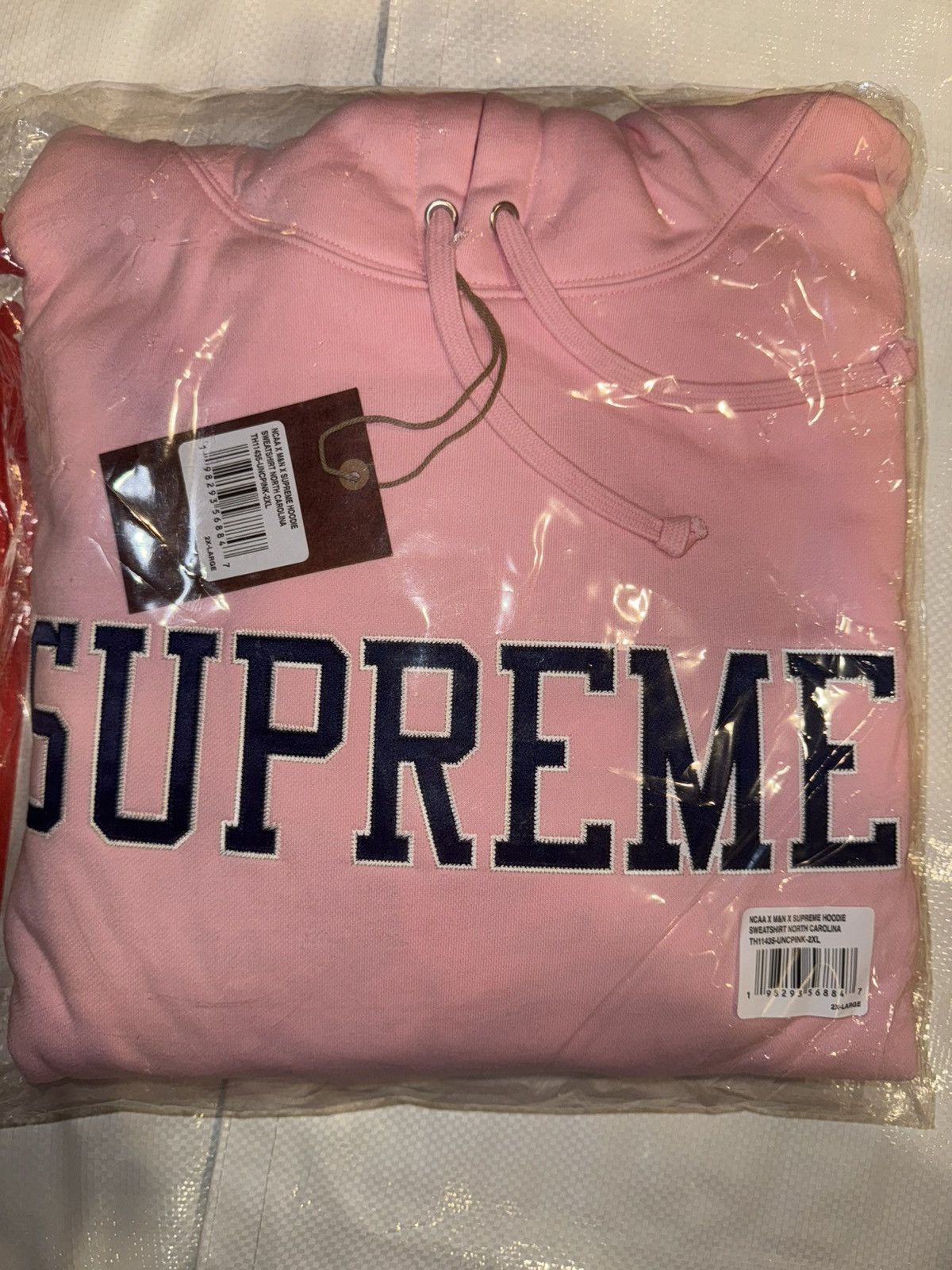 2XL Pink Supreme NCAA Hooded Sweatshirt