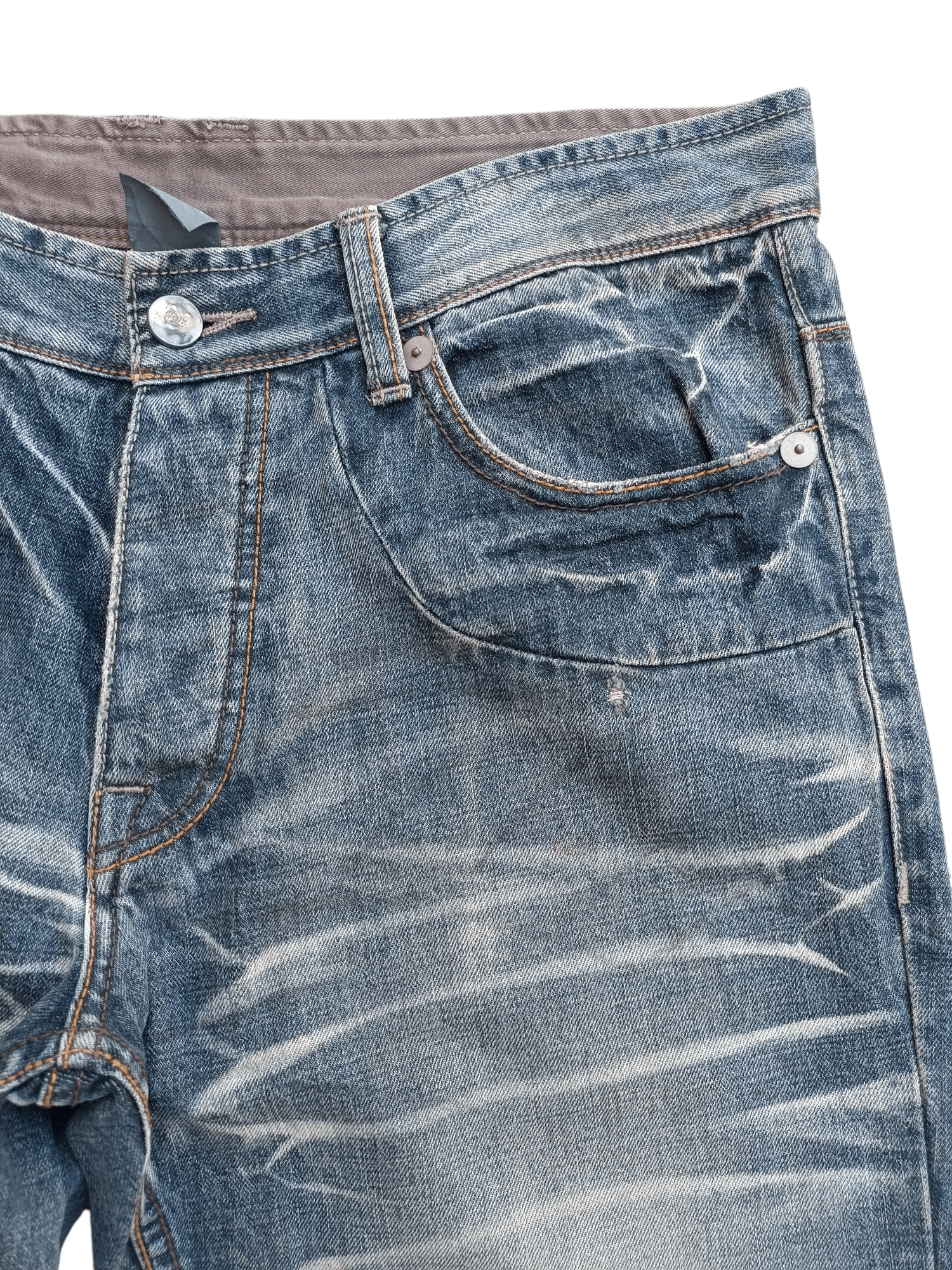 Armani Exchange Armani Exchange Distressed Whiskers Faded Denim E261 Size US 33 - 8 Thumbnail