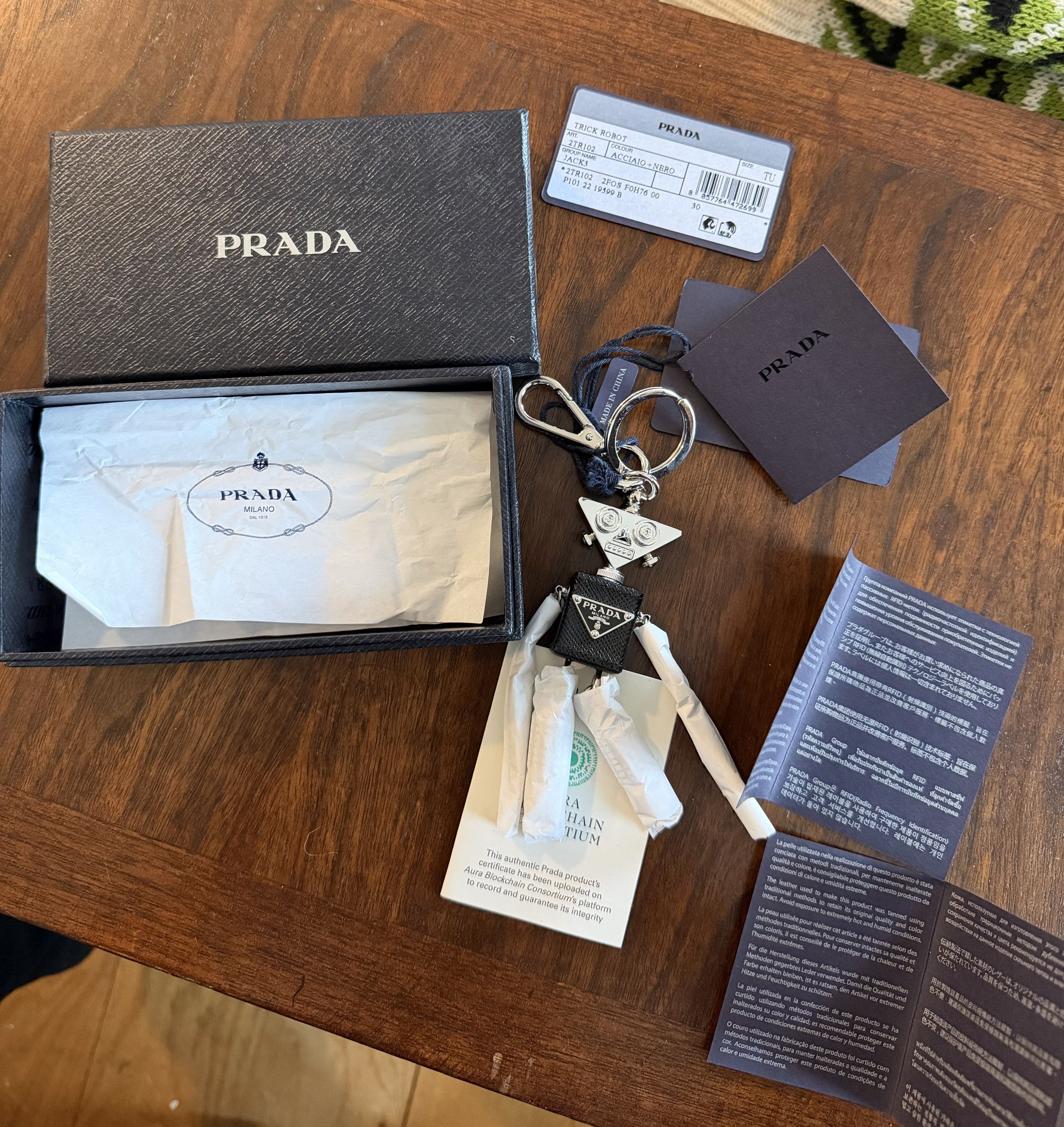 Prada Prada Robot Saffiano Leather Keychain Charm MSRP $725 Size ONE SIZE - 8 Thumbnail