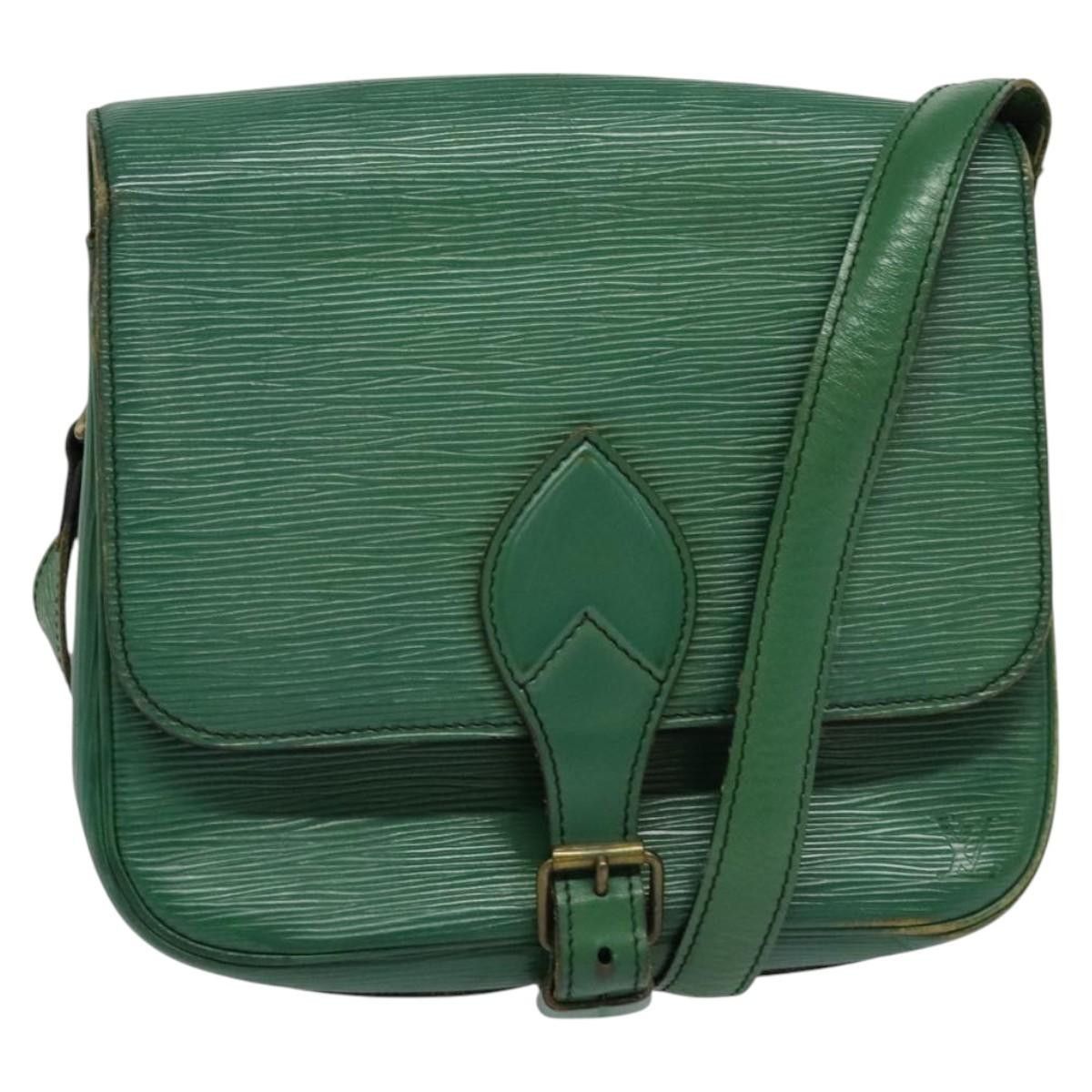 LOUIS VUITTON Epi Cartouchiere MM Shoulder Bag Green M52244