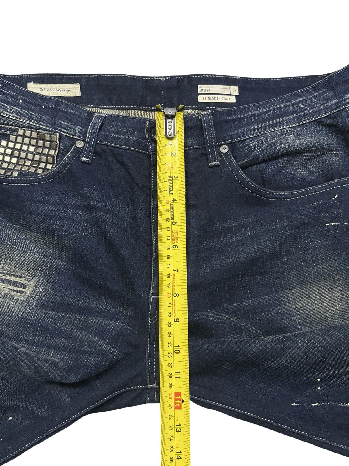 Replay Vintage Archive Replay AMEDEO “Studded”Y2K Italian Denim W35 Size US 35 - 13 Thumbnail