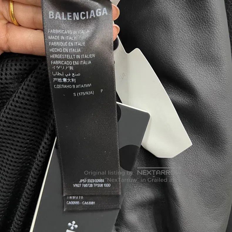 Balenciaga Balenciaga Black Embroidered Letter Leather Jacket Size US S / EU 44-46 / 1 - 4 Thumbnail