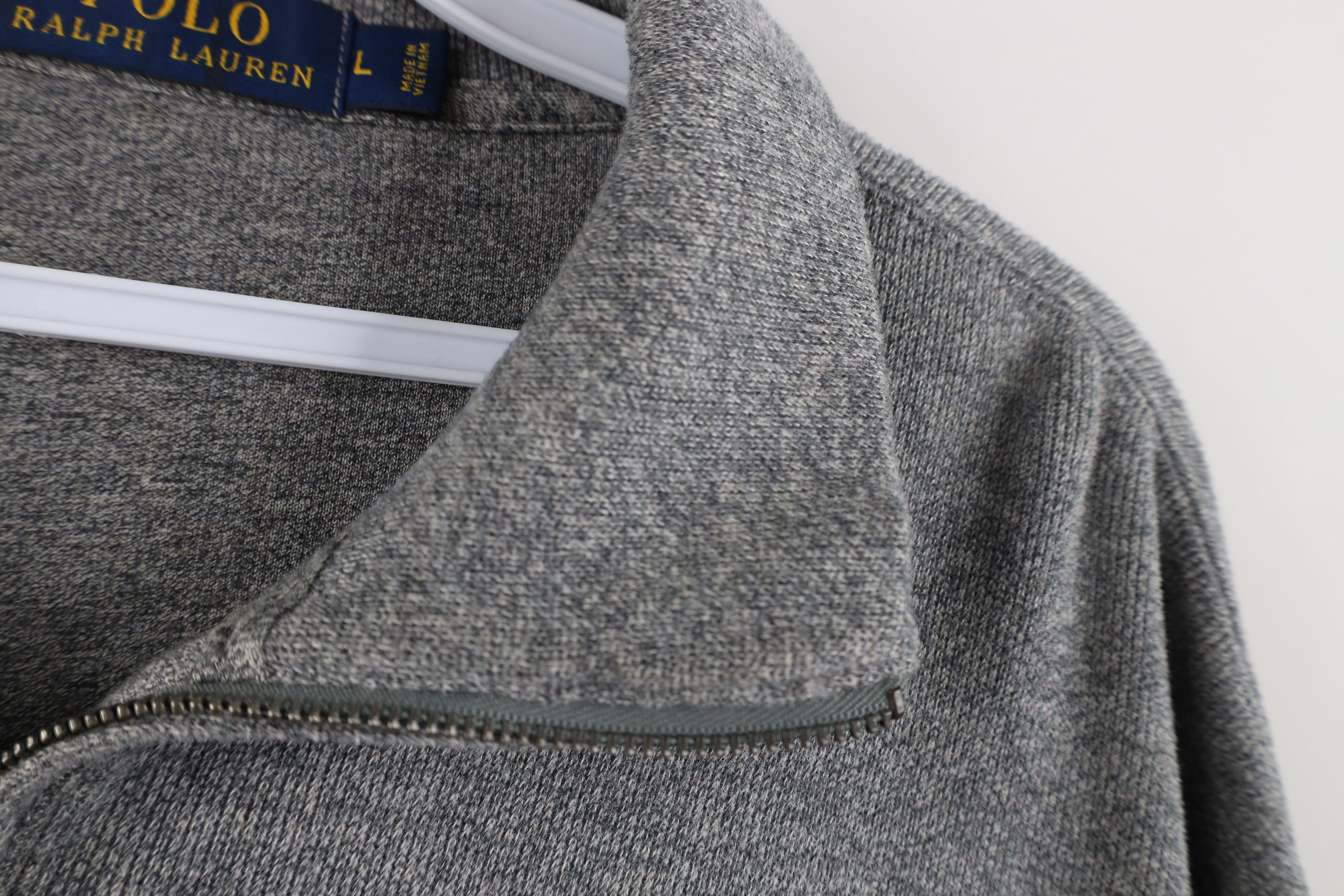 Ralph Lauren × Vintage Vintage Ralph Lauren Knit Half Zip Pullover Sweater Gray Size US L / EU 52-54 / 3 - 10 Thumbnail