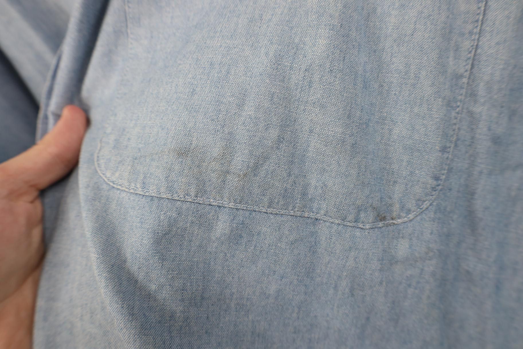 Eddie Bauer Vintage 90s Eddie Bauer Denim Short Sleeve Button Down Shirt Size US XL / EU 56 / 4 - 4 Thumbnail