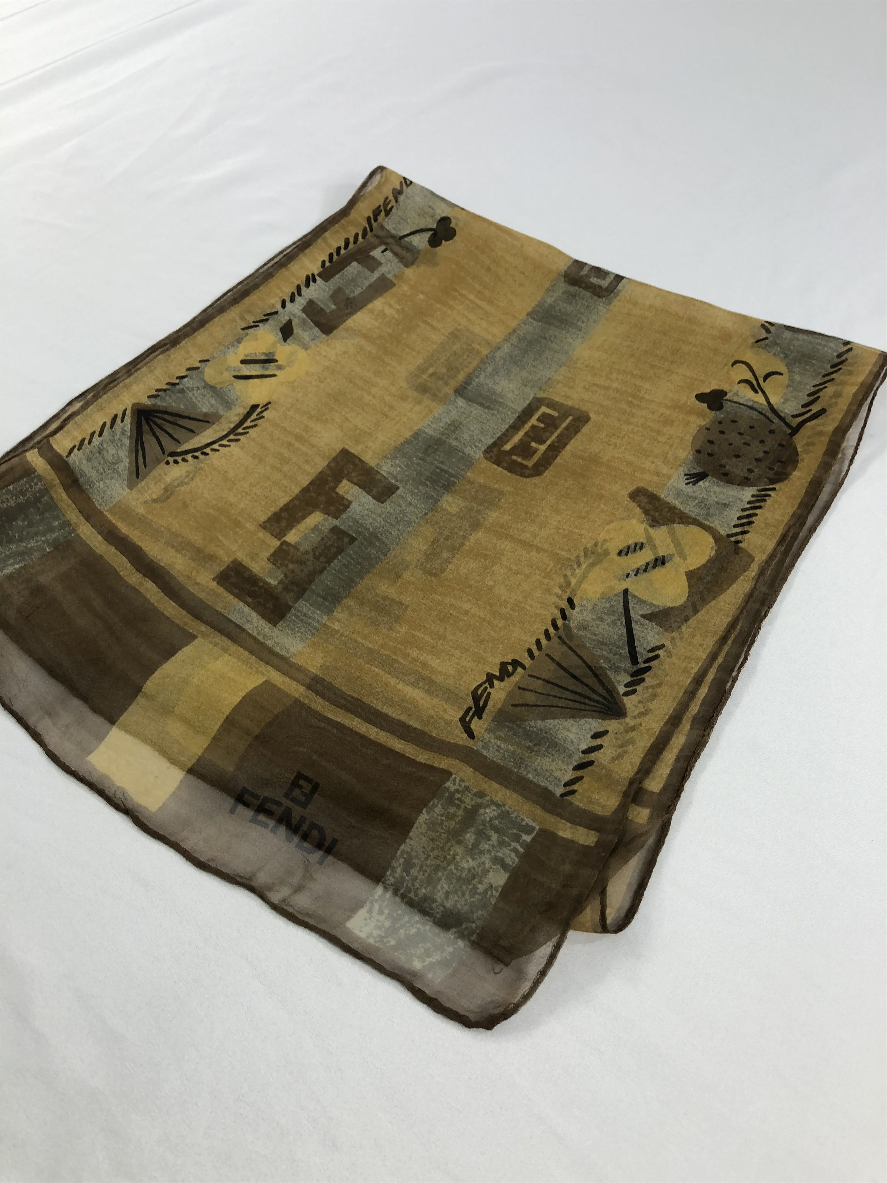 Vintage Vintage Fendi Silk Scarf Size ONE SIZE - 3 Thumbnail