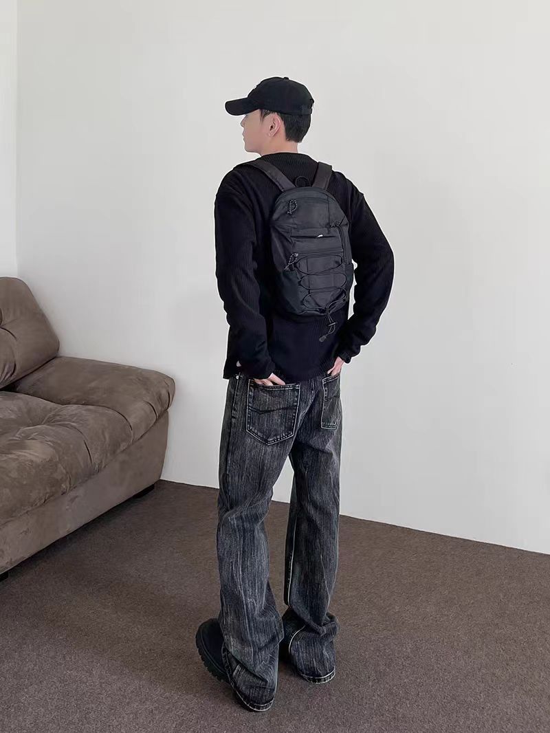Japanese Brand × Jean Washed and distressed straight leg micro flare jeans Size US 30 / EU 46 - 5 Thumbnail