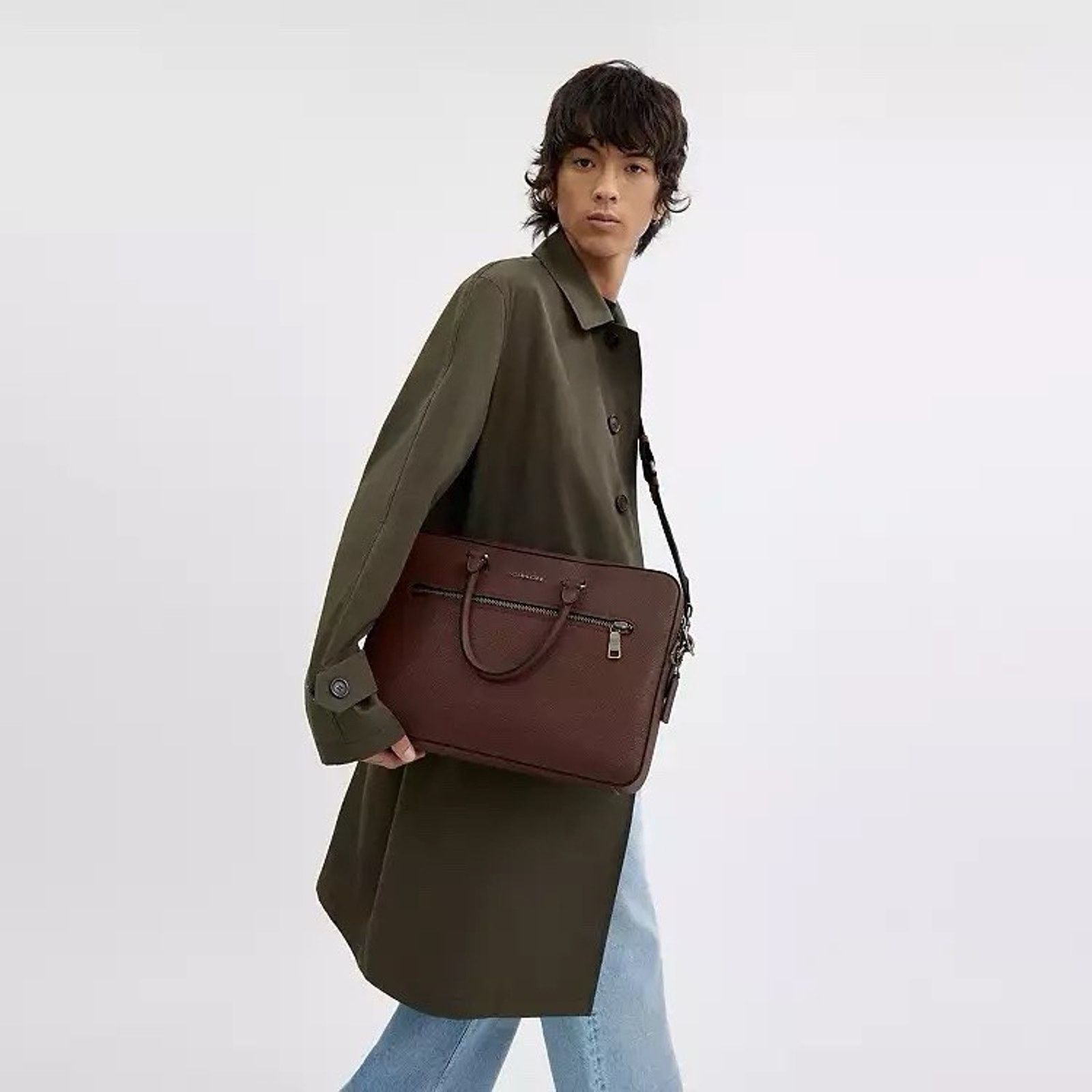 Coach NWT Coach Ethan Slim Brief leather CR272 Gunmetal/Maple Size ONE SIZE - 10 Thumbnail