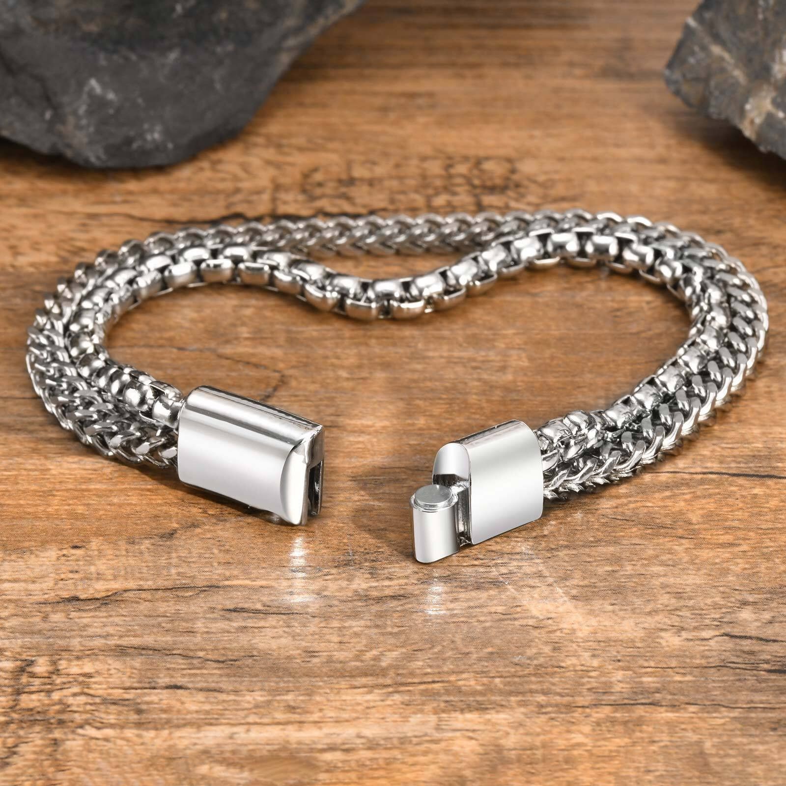 Jewelry Stainless Steel Double Layer Chain Links Bracelet Size ONE SIZE - 1 Thumbnail