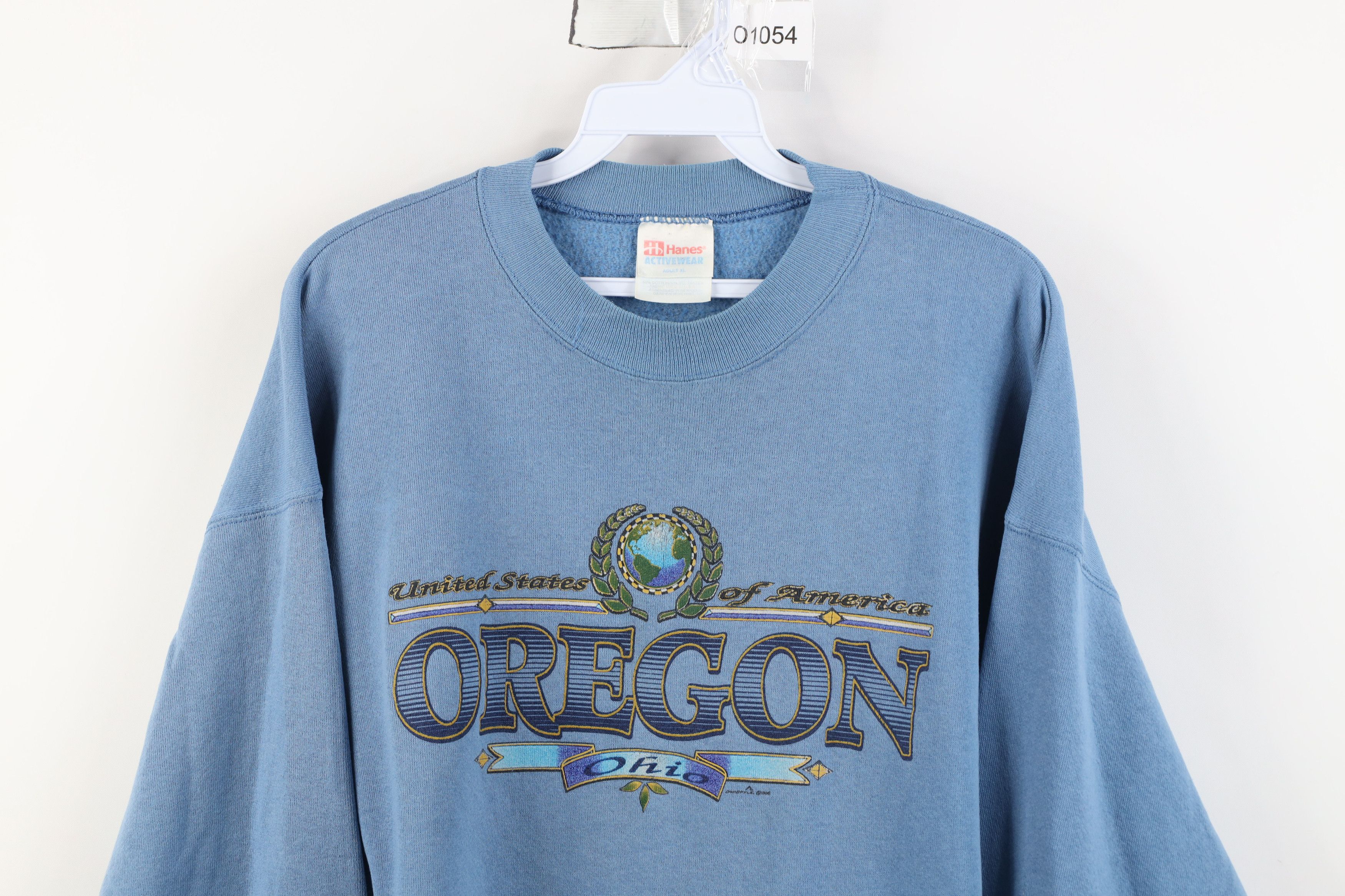 Vintage Vintage 90s Oregon Ohio Crewneck Sweatshirt Blue Size XL / US 12-14 / IT 48-50 - 2 Thumbnail