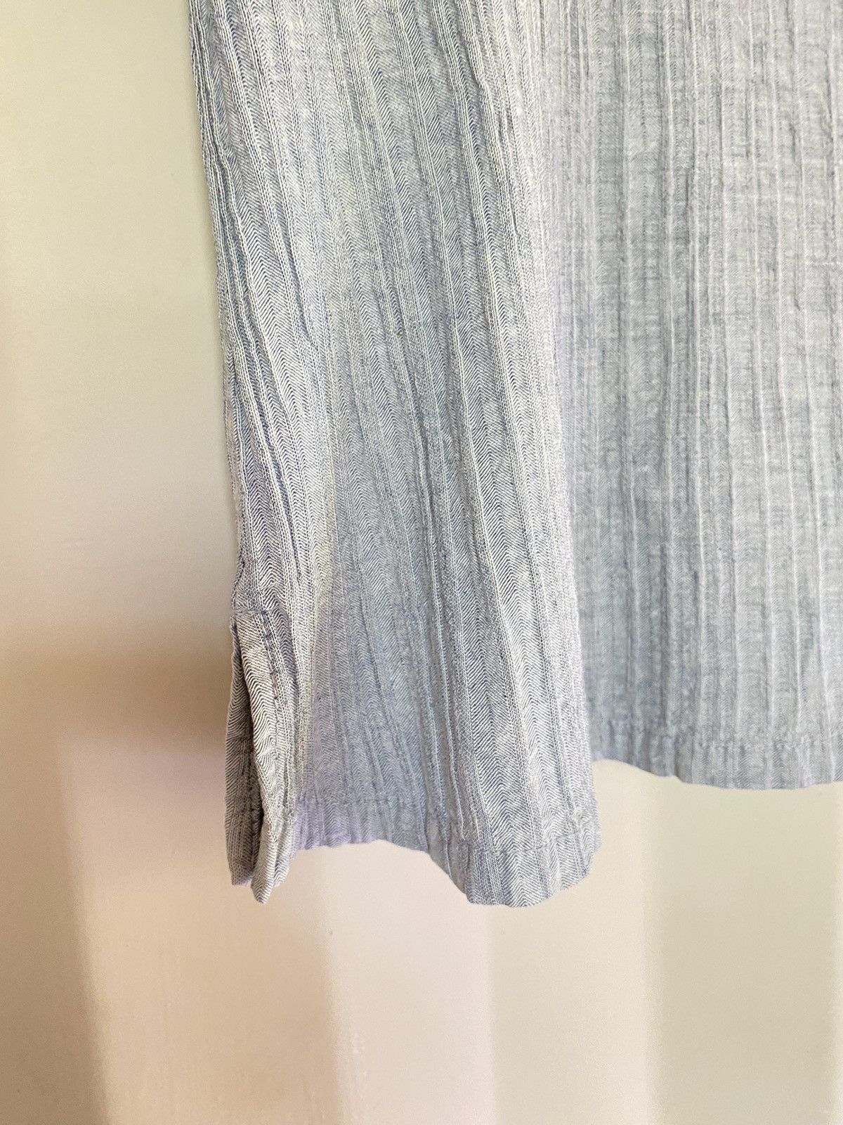 Issey Miyake Plantation Gray Pleated Blouse Size M / US 6-8 / IT 42-44 - 7 Thumbnail