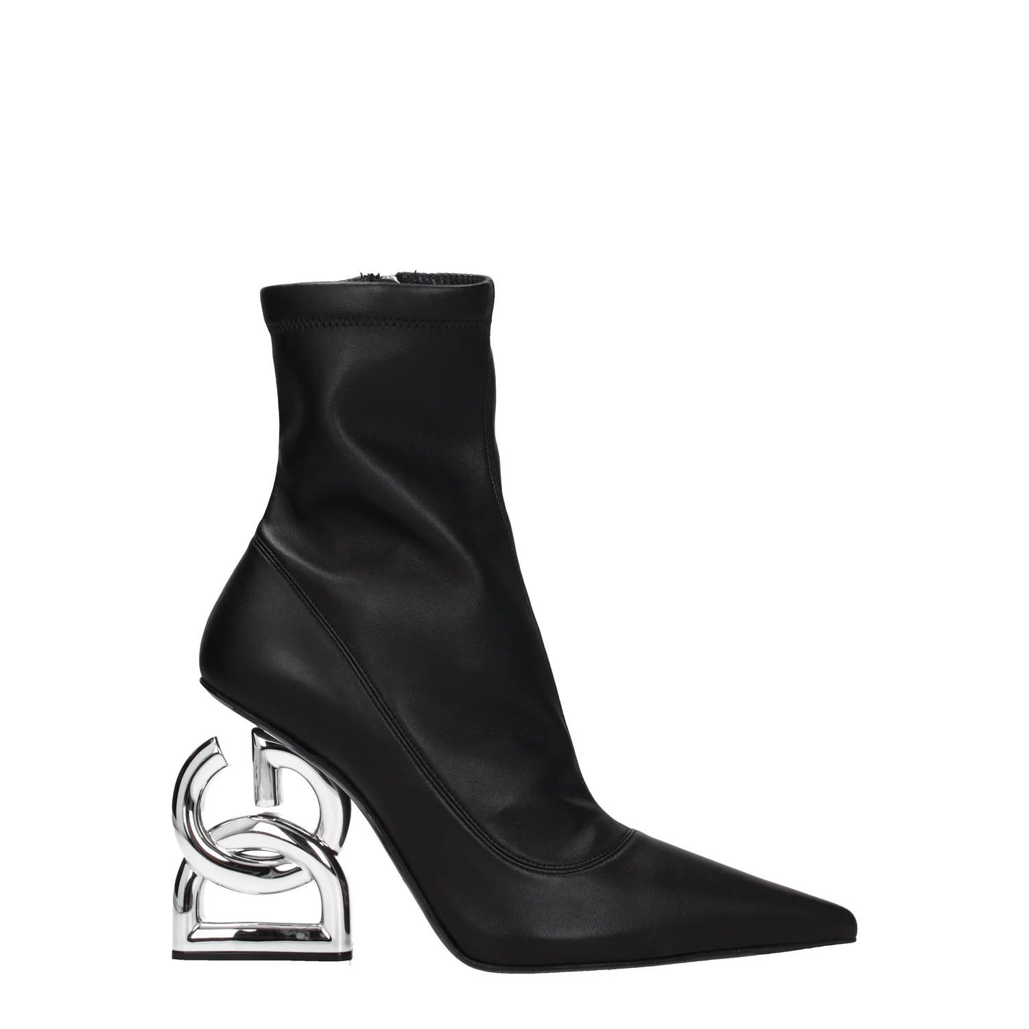 Dolce & Gabbana ob1o1e1124 Leather Ankle Boots in Black Size US 5 / IT 35 - 1 Thumbnail