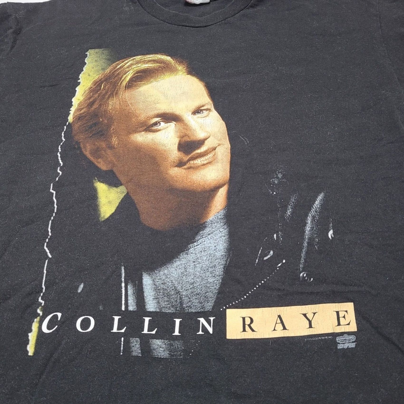 Hanes VINTAGE Collin Raye T-Shirt Men's XL Concert 90s Promo Black Short Sleeve Crew Neck Graphic Print Double-Sided Men Size US XL / EU 56 / 4 - 3 Thumbnail