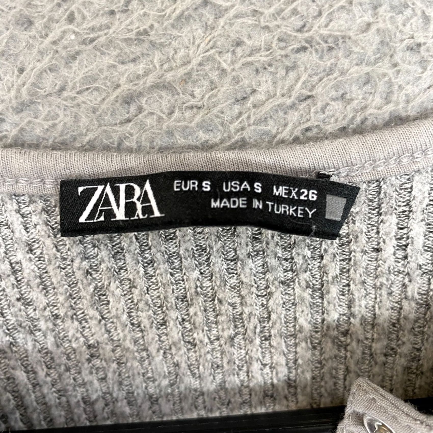 Zara Zara Midi Dress Womens Small Ribbed Henley Bodycon Blogger Neutral Gray Classic Size S / US 4 / IT 40 - 5 Thumbnail