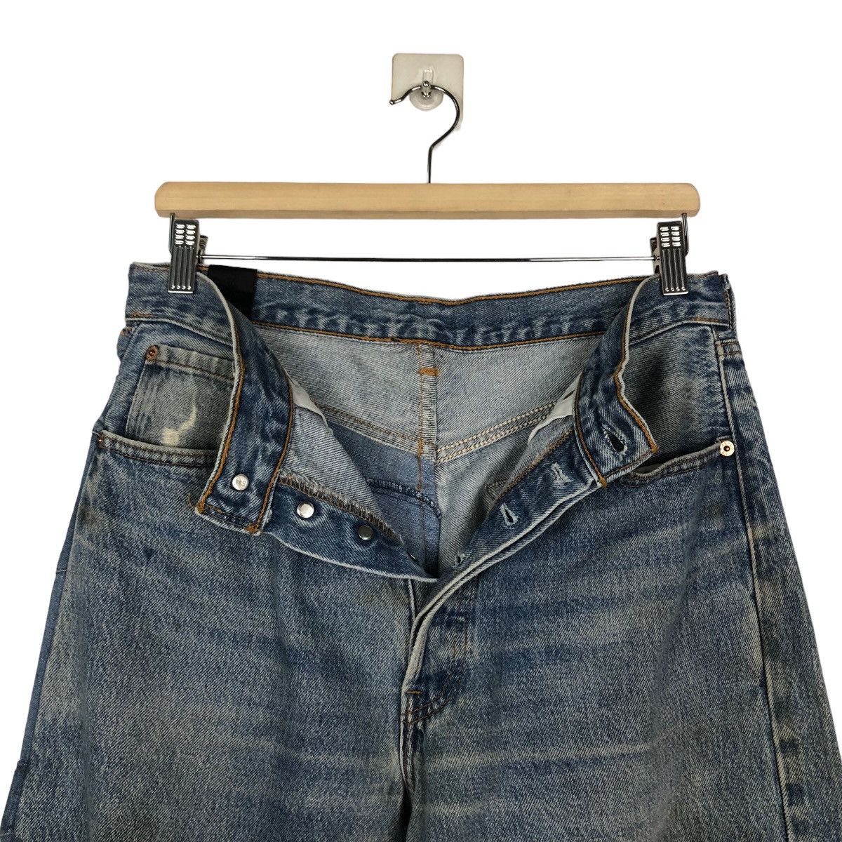 Japanese Brand 🔥VINTAGE DENIM JEANS BIKER WEAR WRANGLER GILET JAPAN MADE Size US 30 / EU 46 - 18 Thumbnail