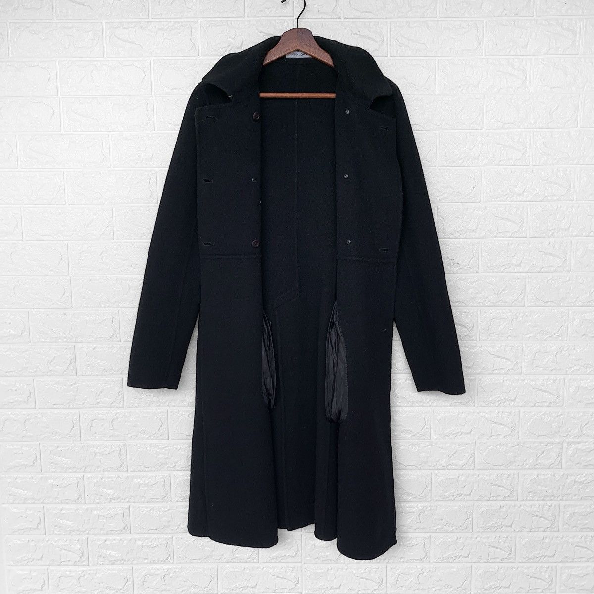 Tsumori Chisato ISSEY MIYAKE DOUBLE BREASTED WOOL DRESS COAT BLACK Size M / US 6-8 / IT 42-44 - 6 Thumbnail