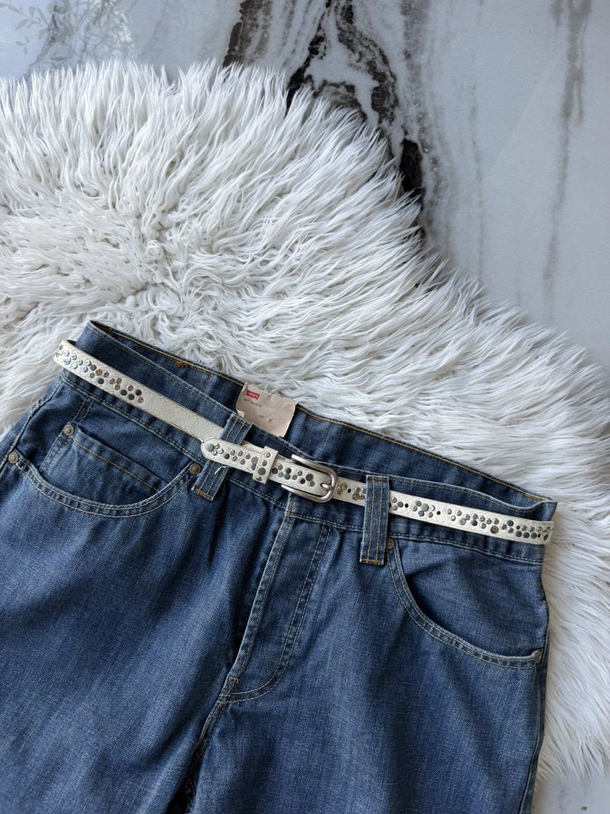 Hysteric Glamour Y2K Studded White Leather Belt Avant-garde Cyber Grunge Size ONE SIZE - 1 Thumbnail