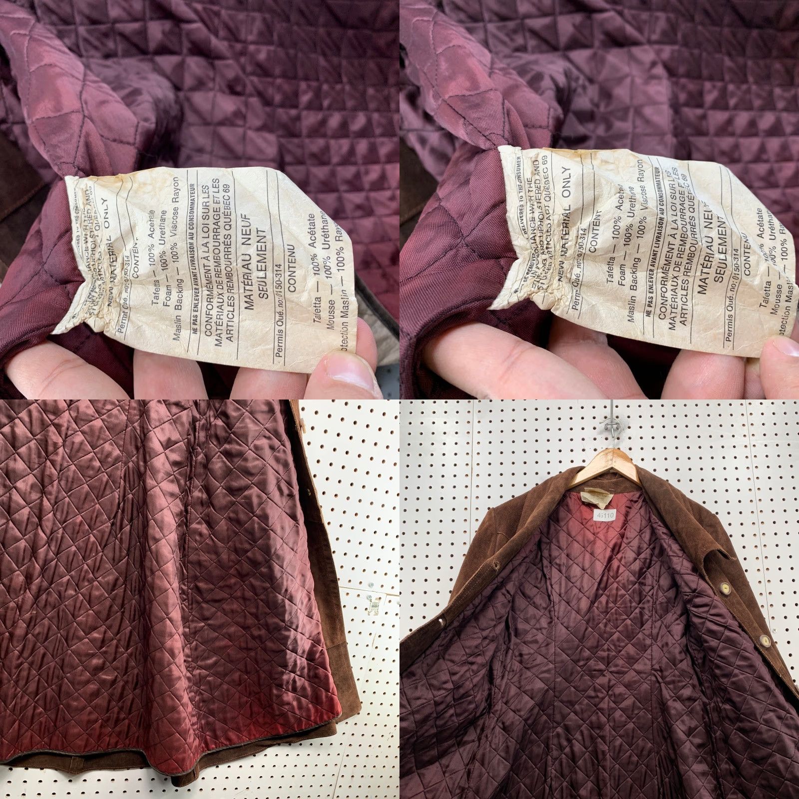 Vintage VINTAGE Suede Leather Trench Coat Womens 15/16 Brown Belted Quilt Lined Heavy Size XXL / US 16-18 / IT 52-54 - 8 Thumbnail
