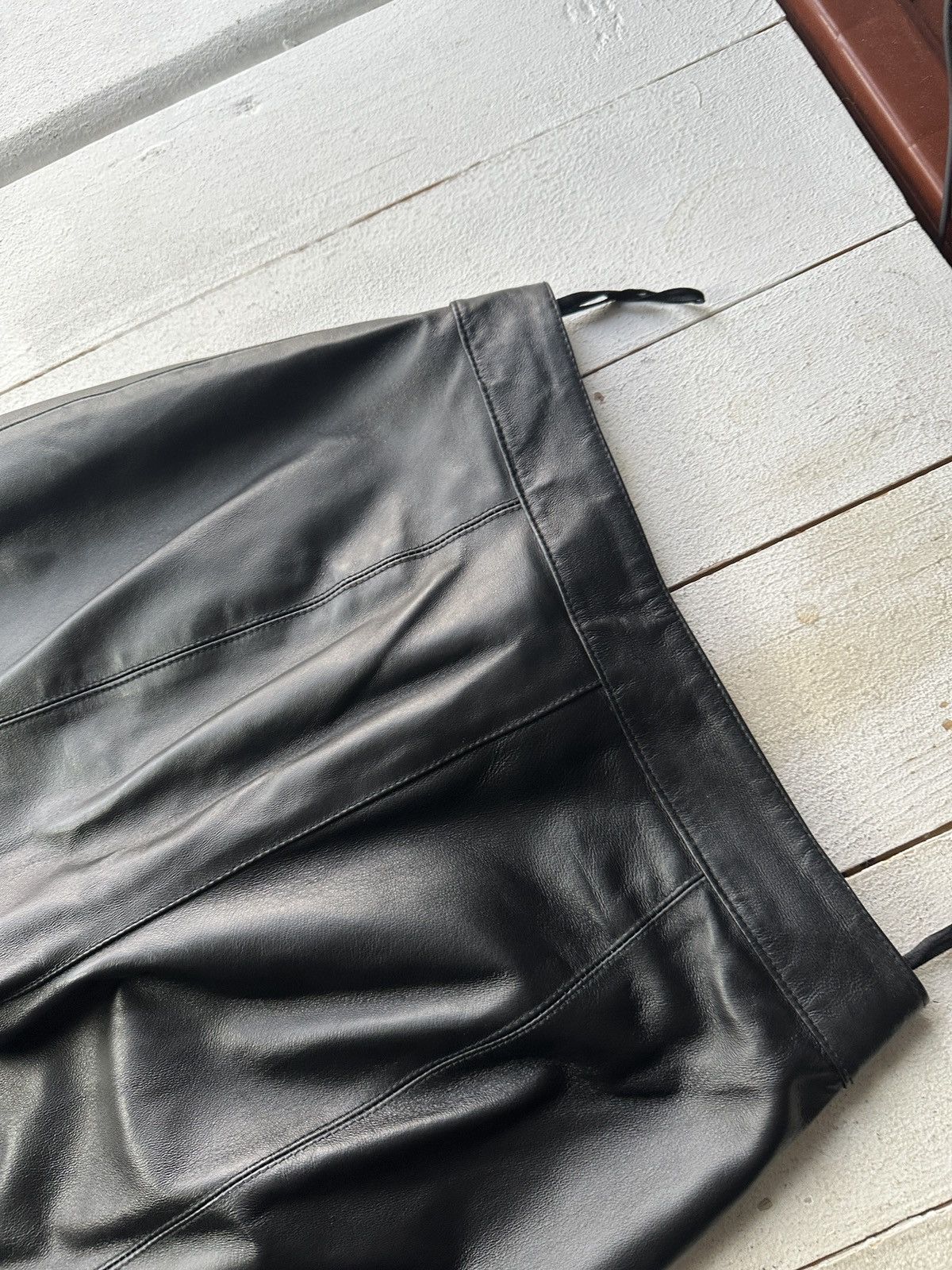 Leather 🚨Vintage leather pants motorcycles Black LUXURY Y2K Size 27" / US 4 / IT 40 - 11 Thumbnail