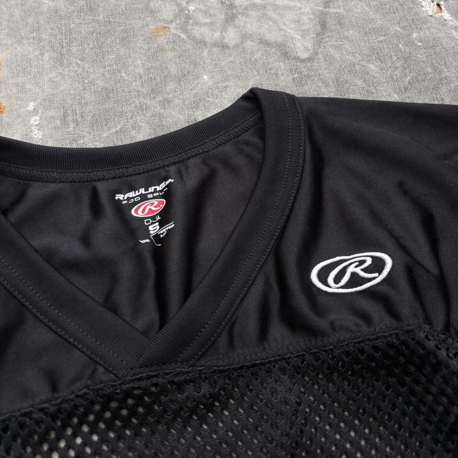 Vintage Vintage Y2K Rawlings Blank Black Mesh Grunge Football Jersey Size US S / EU 44-46 / 1 - 2 Thumbnail