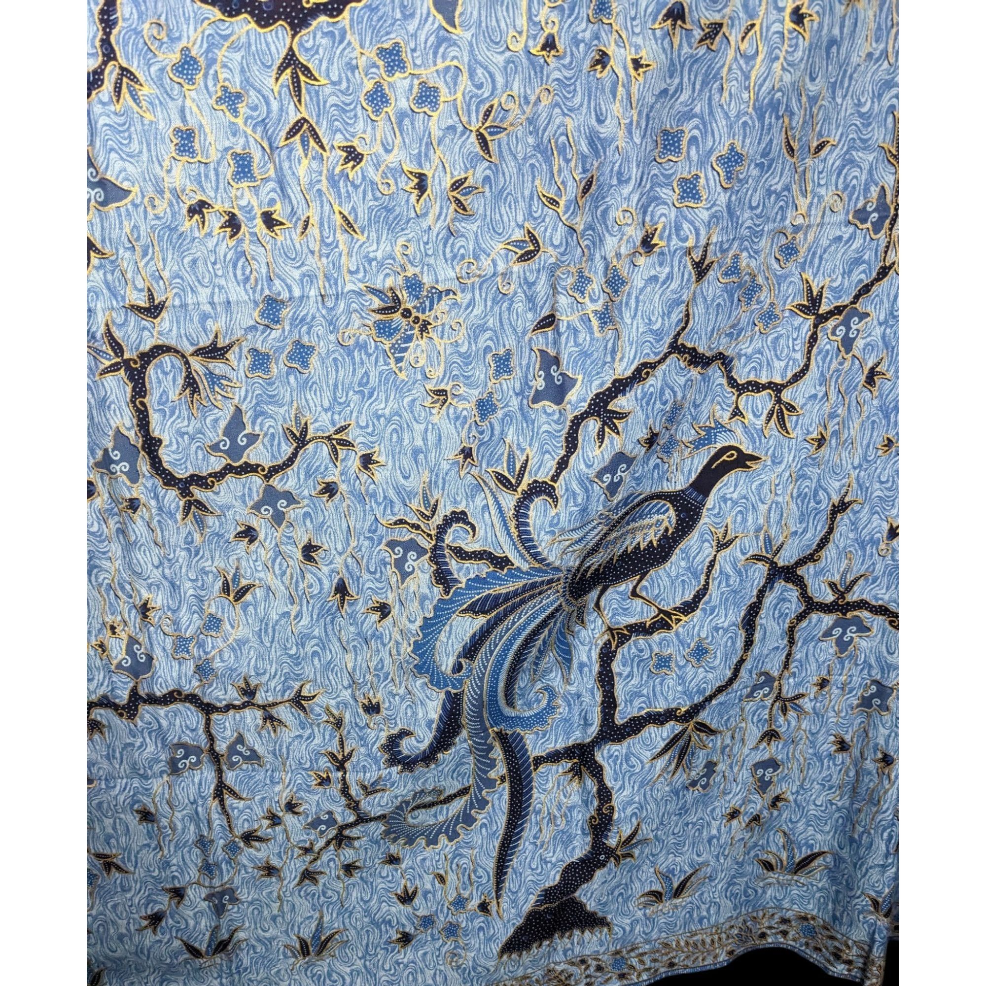 Other Blue Batik Peacock Sarong Wrap 68x45 Inches With Intricate F Size ONE SIZE - 4 Thumbnail