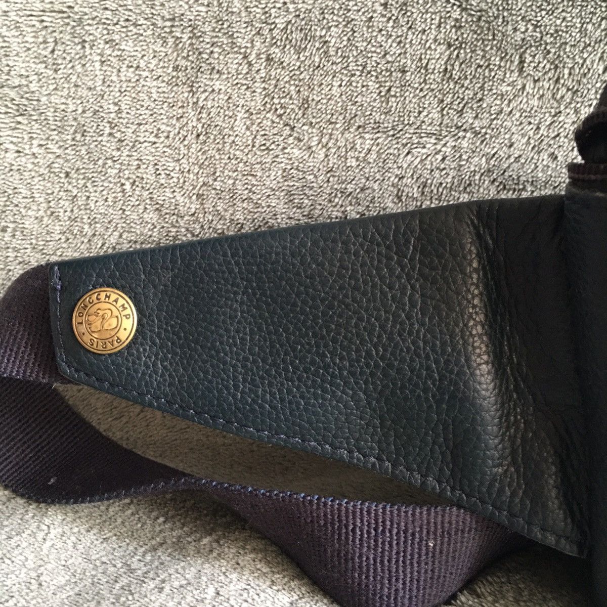Longchamp Longchamp Le Foulonne Leather Belt Bag Navy Blue Size ONE SIZE - 7 Thumbnail
