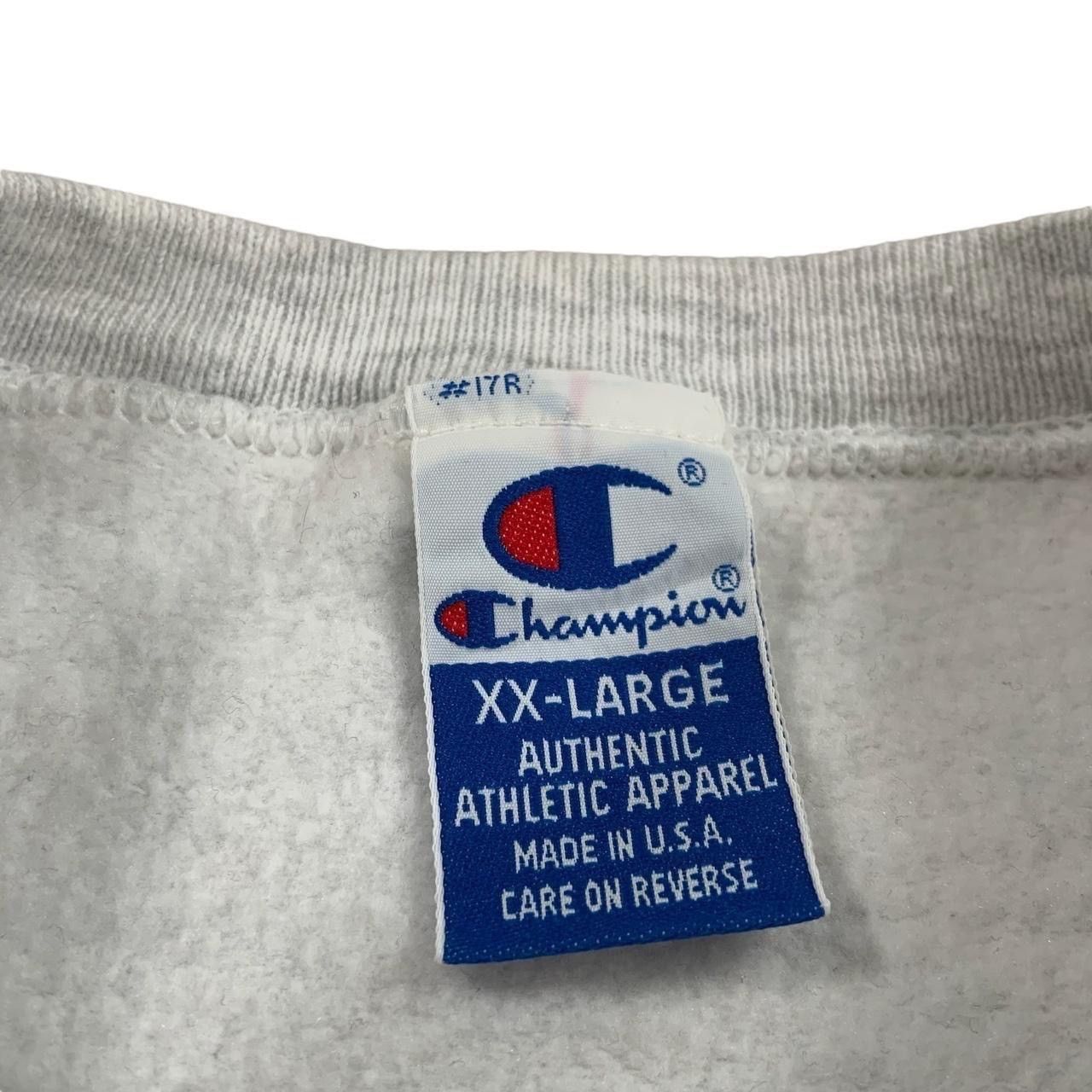 Champion Vintage Champion Gray Orange Double Script Logo Sweatshirt Size US XXL / EU 58 / 5 - 4 Thumbnail