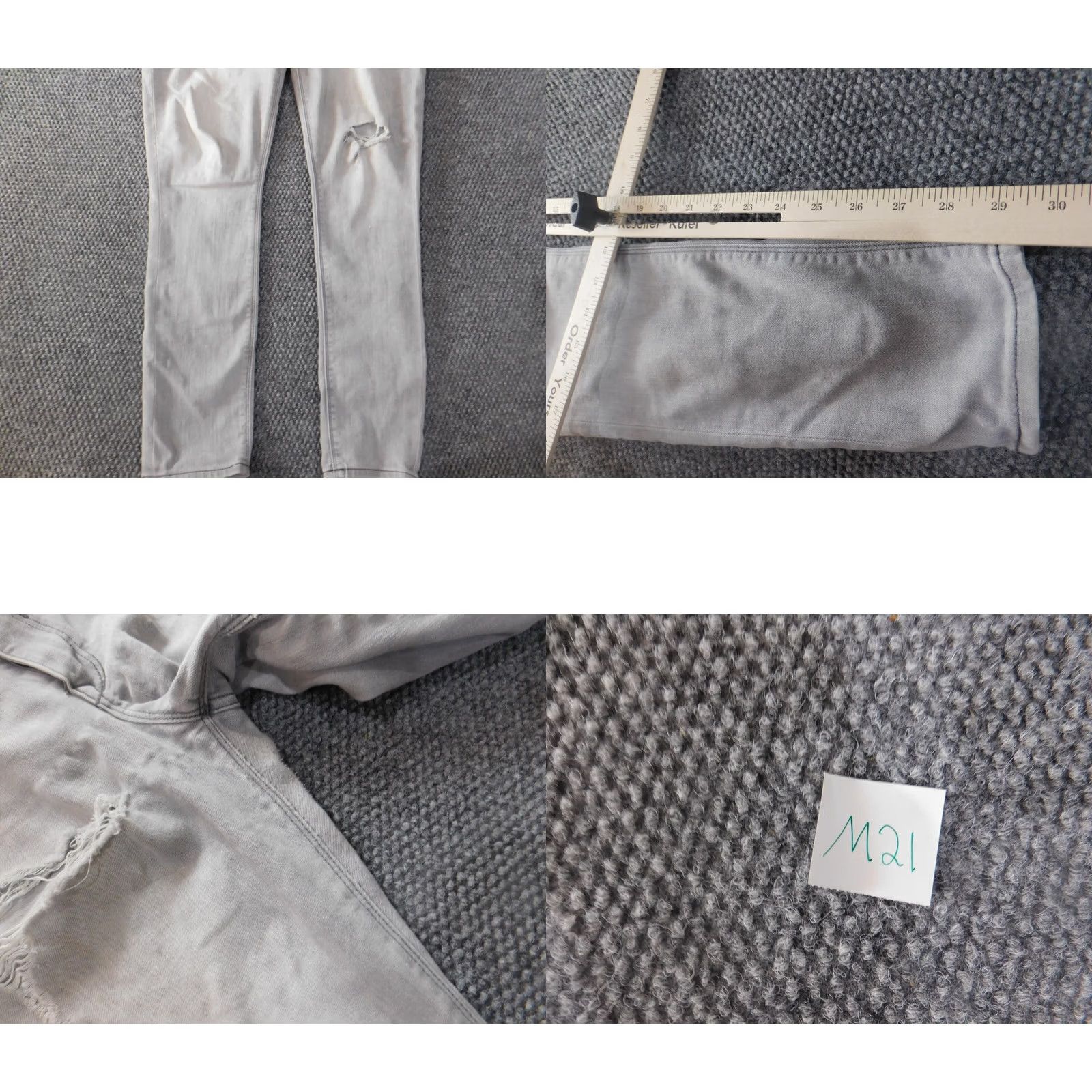 Express Express Womens Jeans 8 Gray Distressed Stretch Denim Mid Rise Regular Size 30" / US 8 / IT 44 - 8 Thumbnail