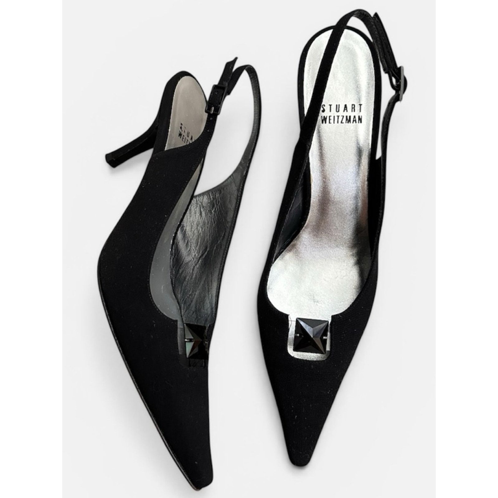 Stuart Weitzman STUART WEITZMAN Vintage Slingback Pointed Toe Kitten Heel Size US 8 / IT 38 - 2 Thumbnail