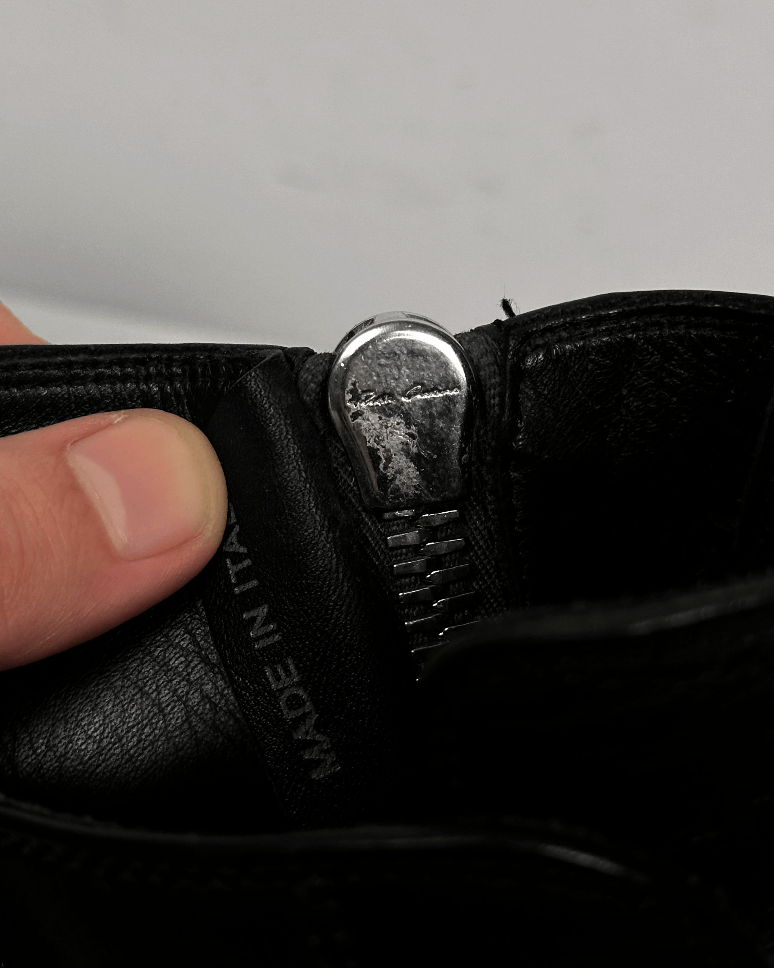 Rick Owens Rick Owens Leather Black Jumbo Lace Ramones Size US 11.5 / EU 44-45 - 11 Thumbnail