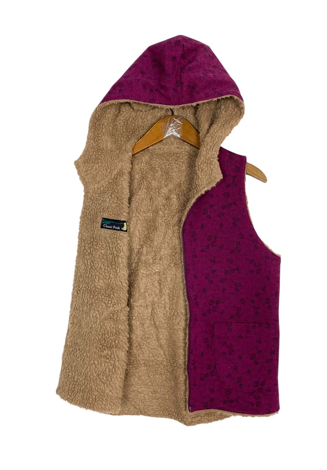 Disney Rare‼️ Disney Winnie The Pooh Reversible Vest Fleece Size S / US 4 / IT 40 - 1 Thumbnail