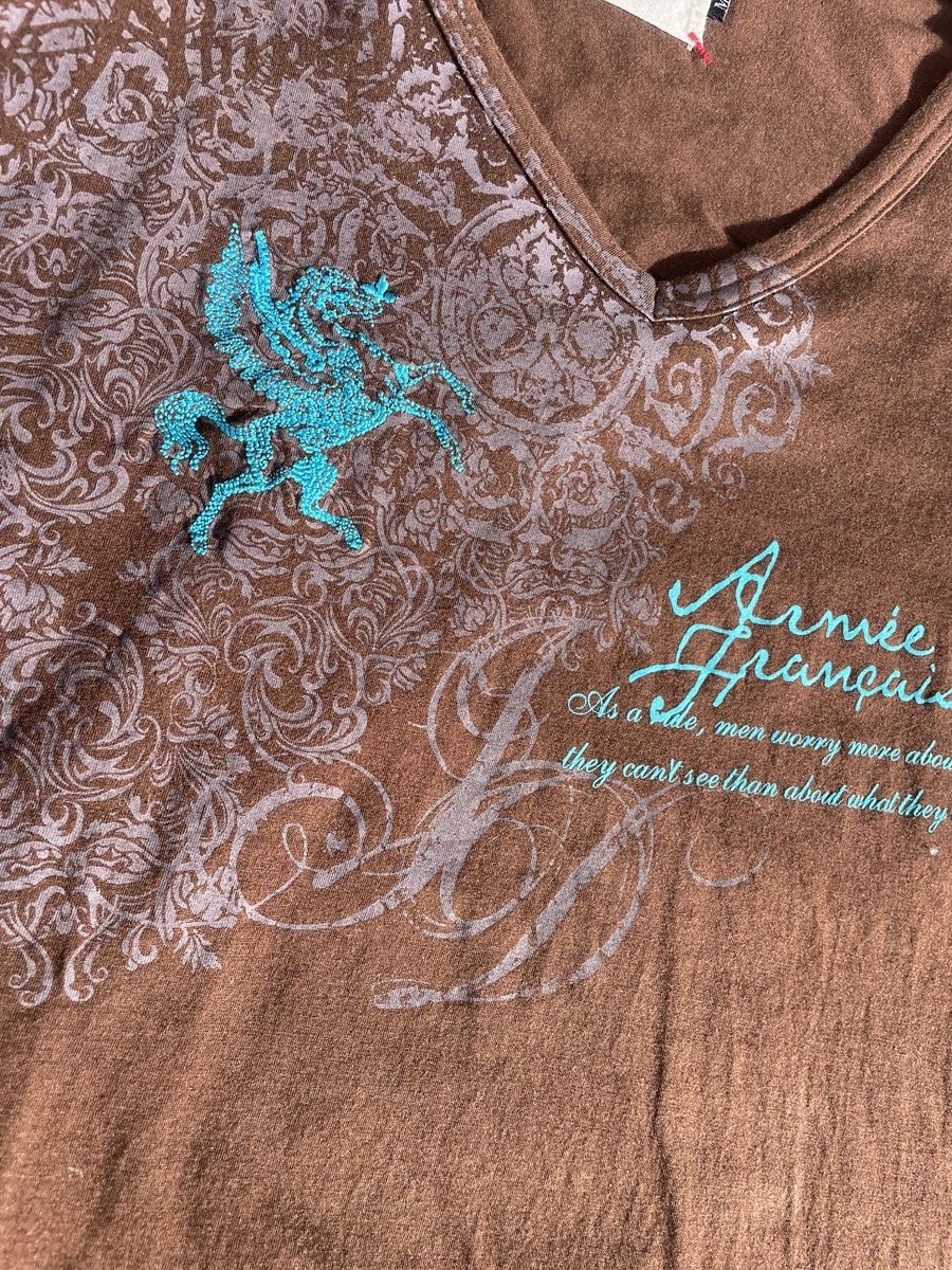 If Six Was Nine 2000s Japanese archive Vkei Pegasus Poem V-Neck Tee Gyaruo Size US S / EU 44-46 / 1 - 6 Thumbnail