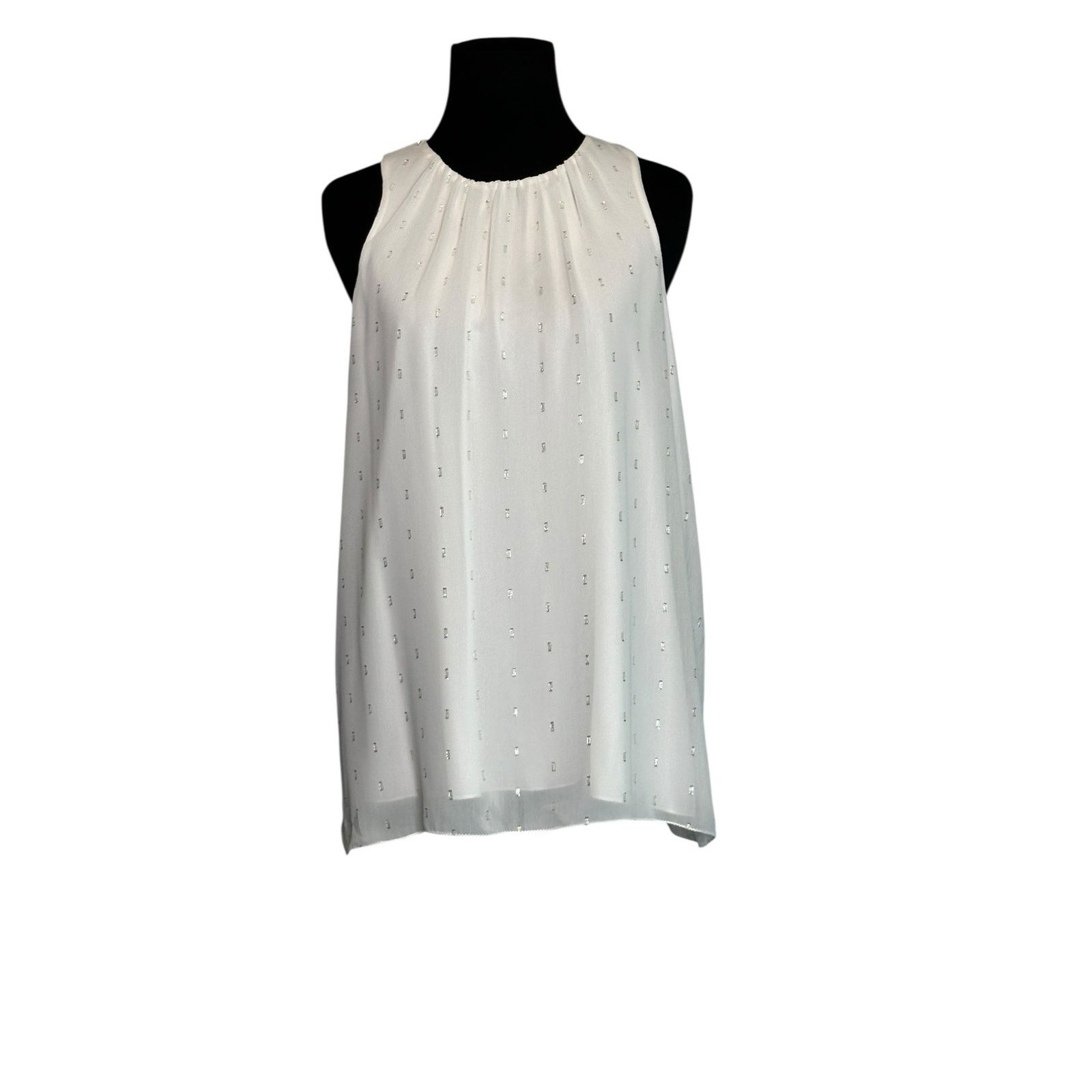 Vince Camuto Vince Camuto off white silver sleeveless blouse size Small Size S / US 4 / IT 40 - 8 Thumbnail