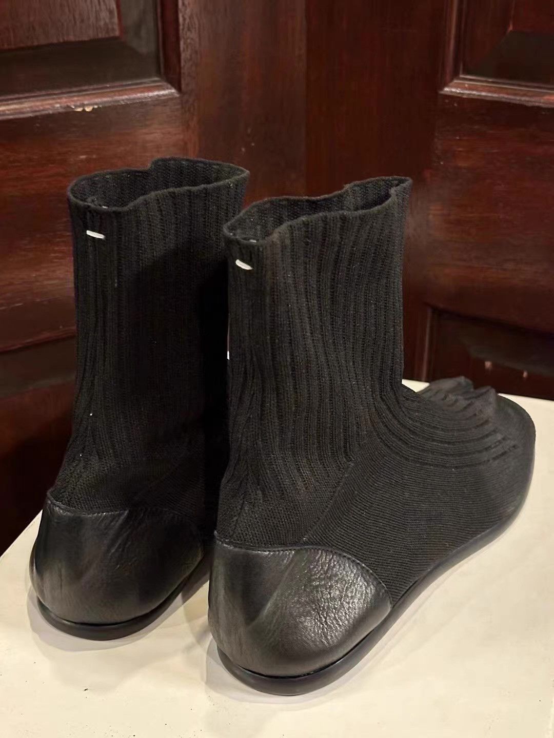 Maison Margiela Maison Margiela Men's Black Knit Sock-style Tabi Boots Ｑ25 Size US 8 / EU 41 - 4 Thumbnail