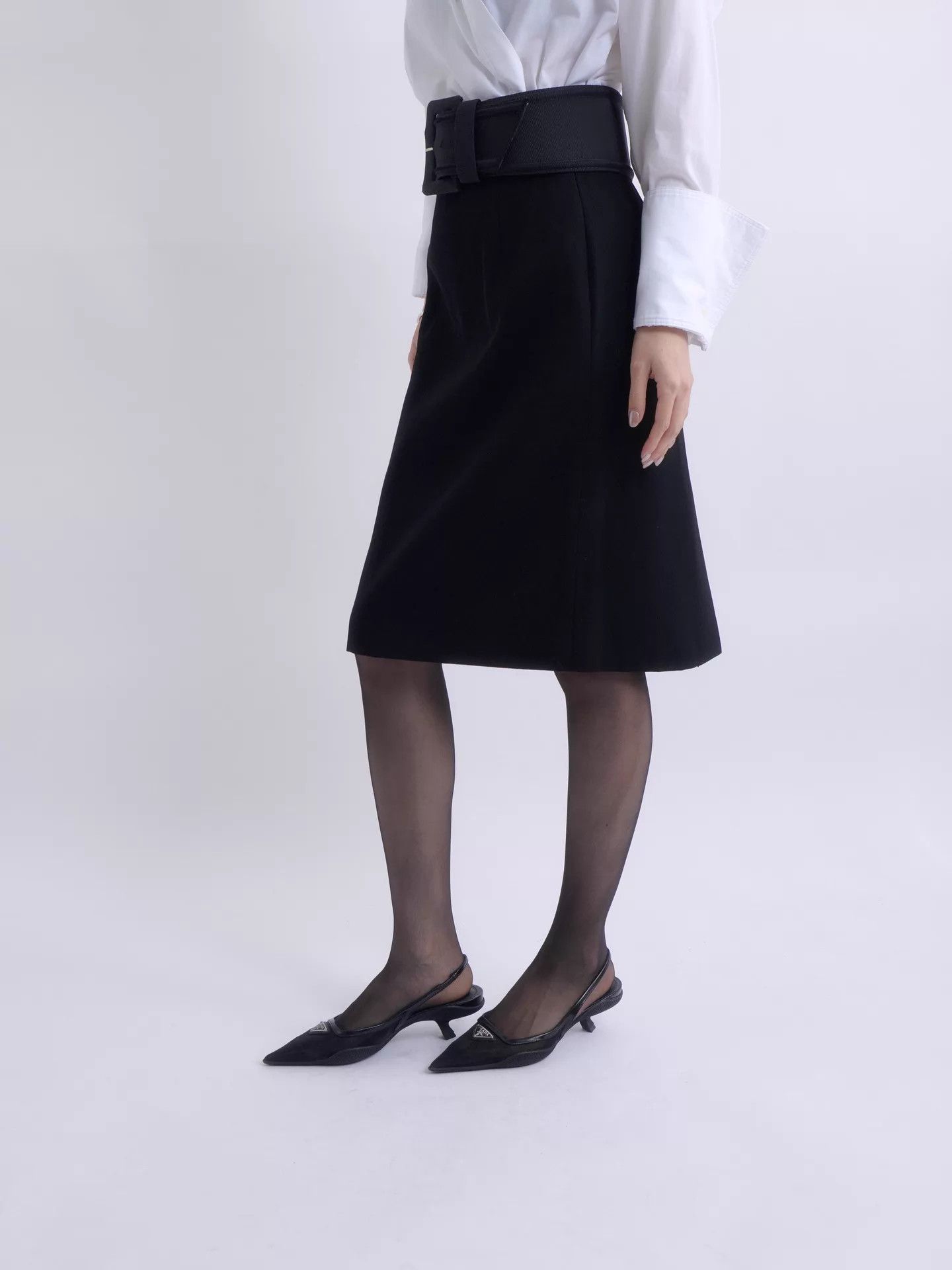 Prada PRADA 00s Black High-Waist Pencil Skirt Size 27" / US 4 / IT 40 - 3 Thumbnail