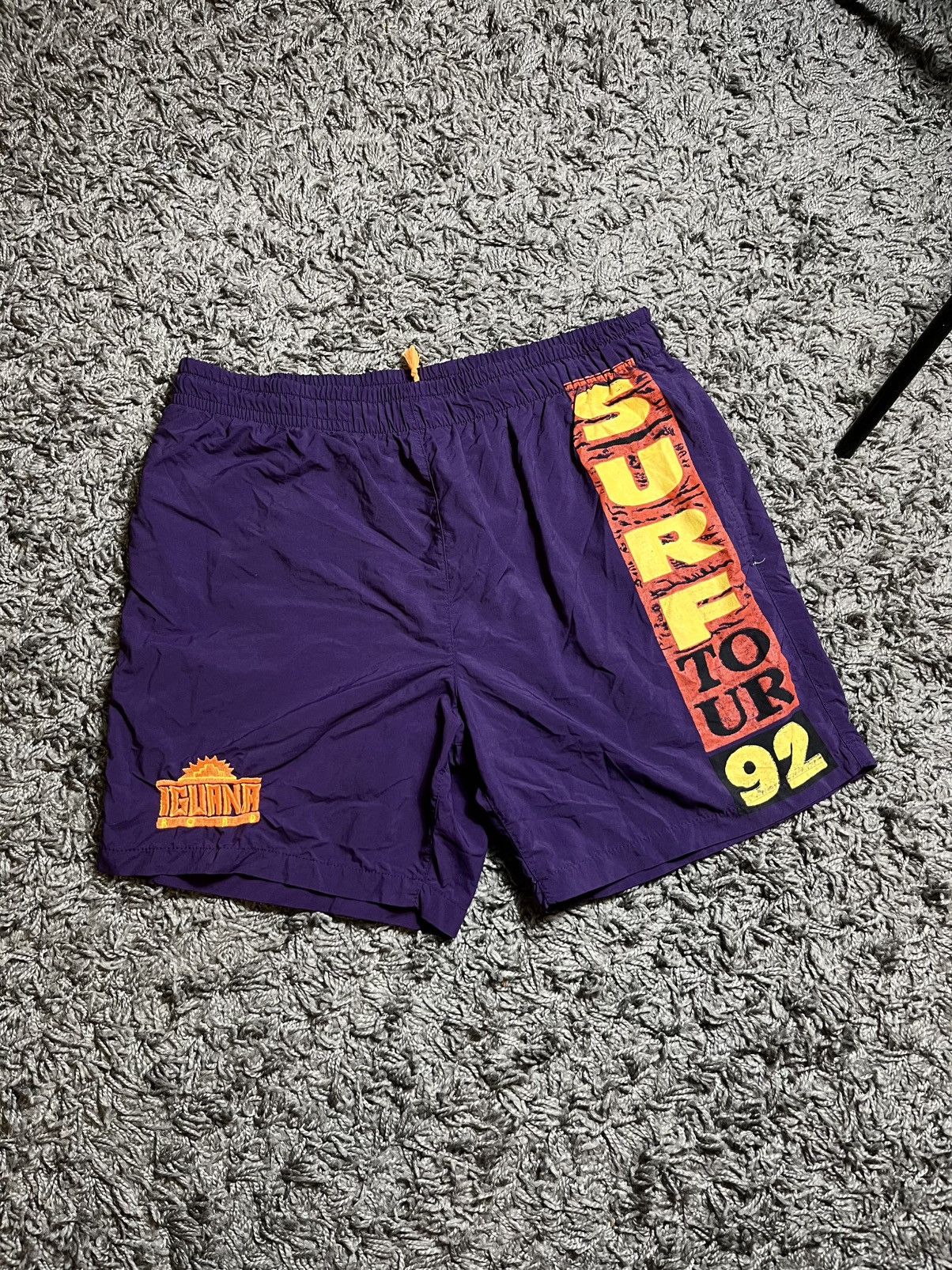 Vintage VINTAGE SURF RARE IGUANA RORD TEXTILE FIBRE TOUR 1992 SHORTS Size US 31 - 1 Thumbnail