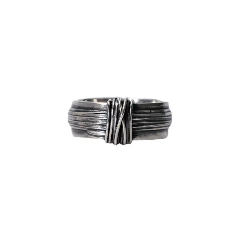 Jewelry × Vintage Vintage Brushed Wrapped Multi Lines Ring Size ONE SIZE - 6 Thumbnail