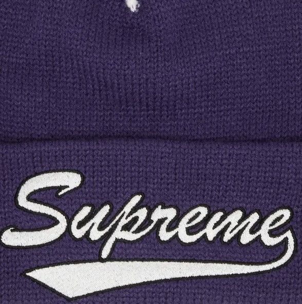 Supreme Supreme Contrast Stitch Beanie ‘Purple’ Fall/Winter 2022 Size ONE SIZE - 3 Thumbnail