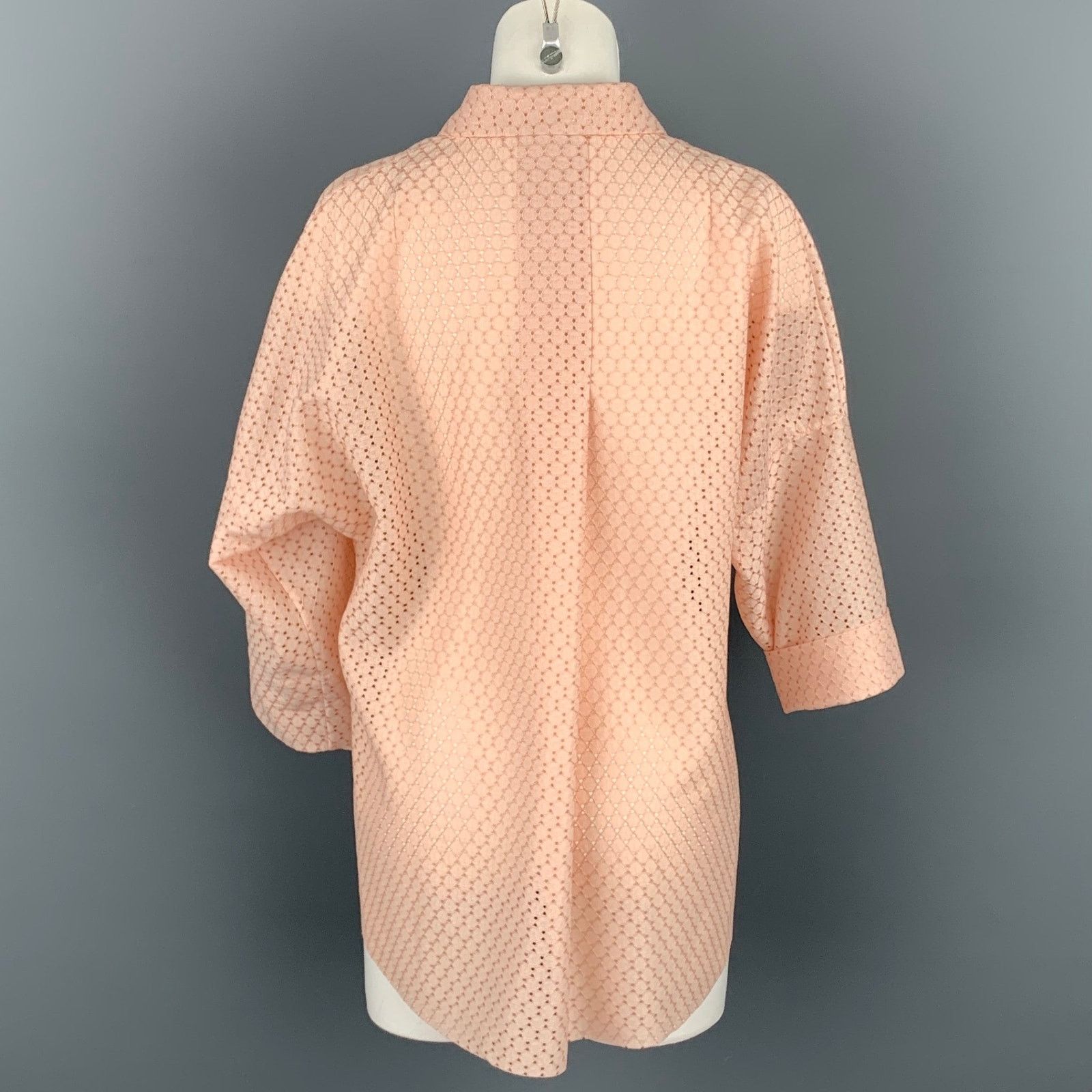 Akris AKRIS Size 8 Pink Eyelet Polyester Tunic Blouse Size M / US 6-8 / IT 42-44 - 3 Thumbnail