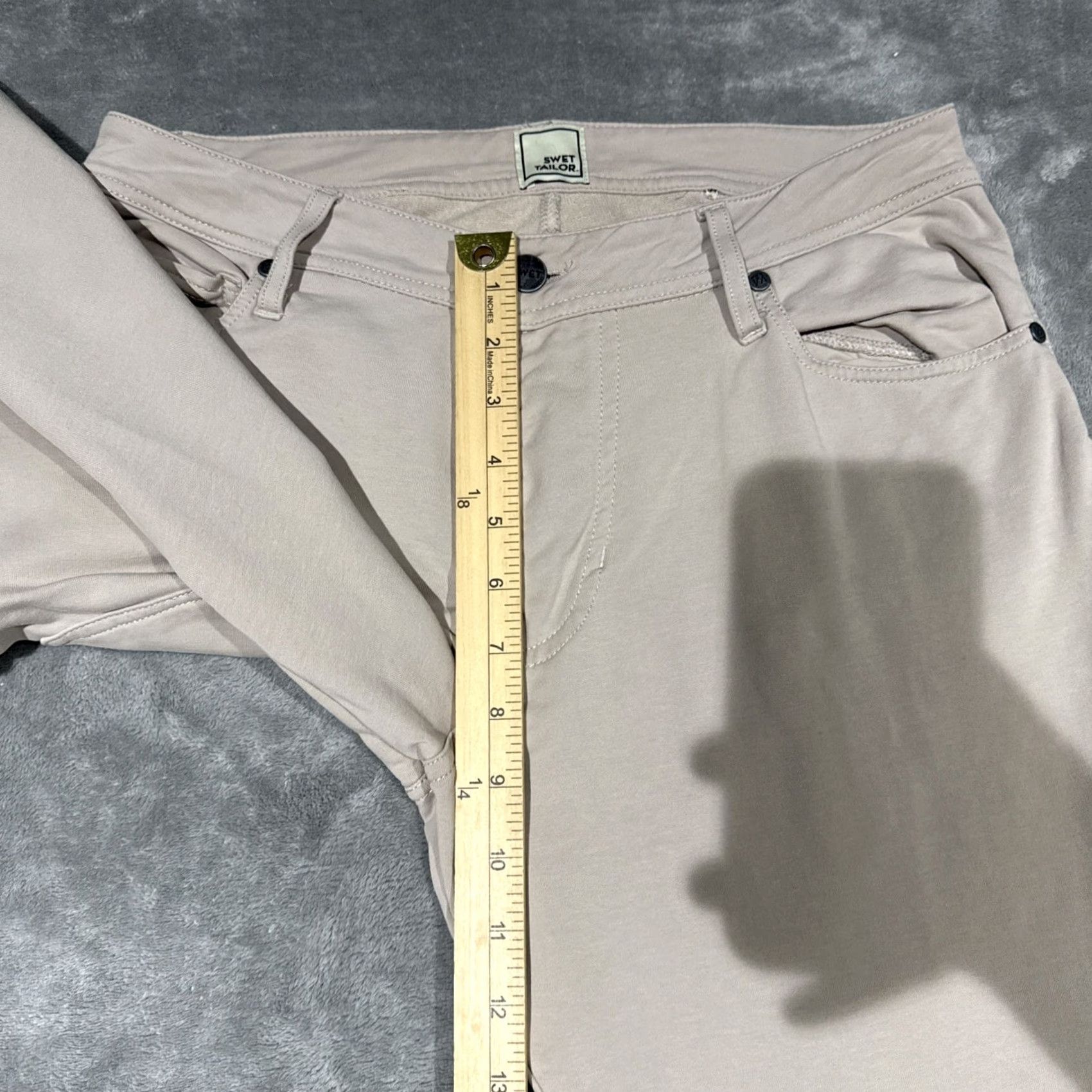 Vintage Swet Tailor All In Pants Mens 30x32 Beige Performance Stretch Chino Flat Front 5-Pocket Regular Straight Size US 30 / EU 46 - 7 Thumbnail