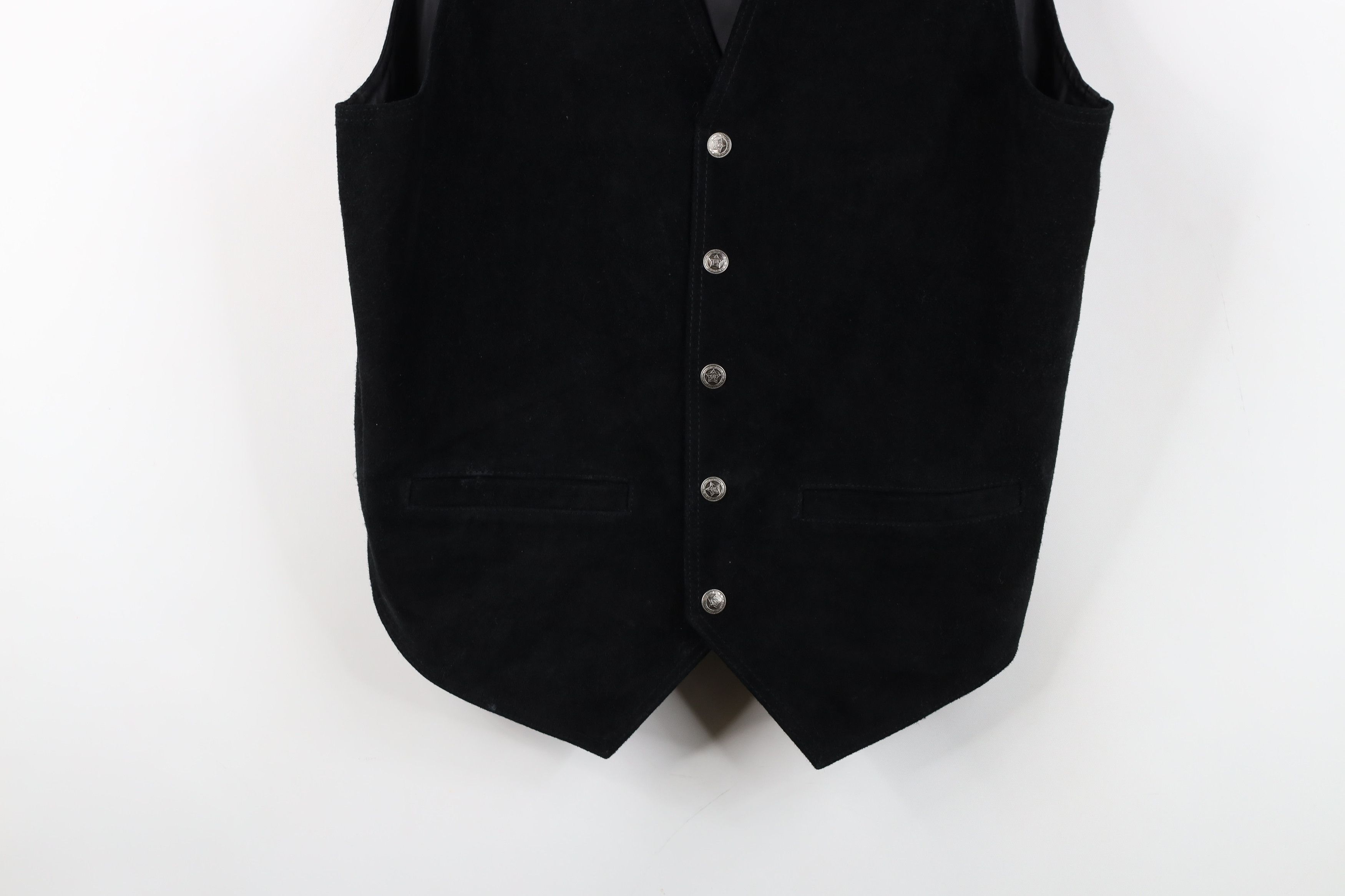 Vintage Vintage 90s Streetwear Cowboy Buckle Back Suede Leather Vest Size US L / EU 52-54 / 3 - 3 Thumbnail